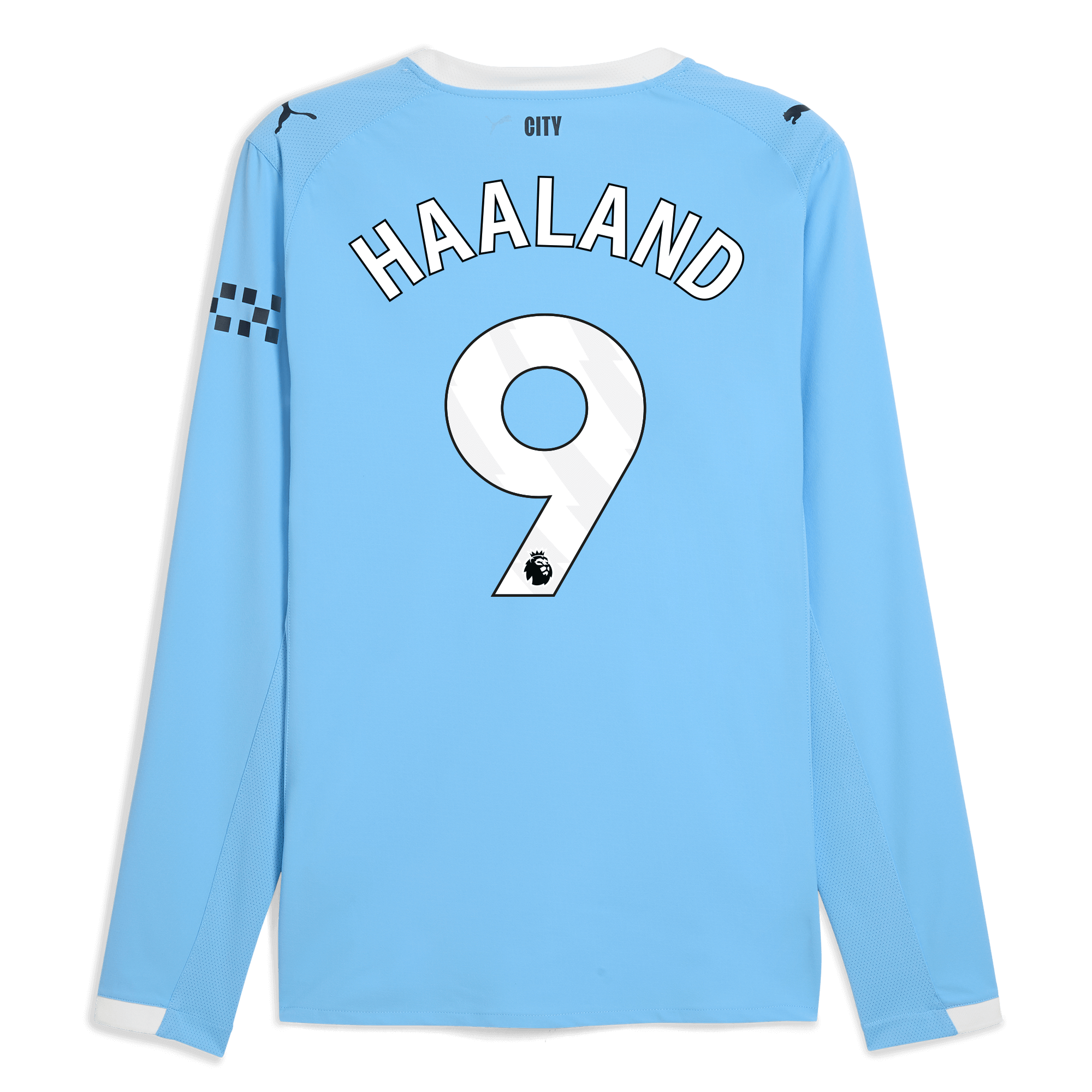 manchester city home authentic jersey 202526 long sleeve with haaland 9 printing Manchester City Shirts | Official Team Gear