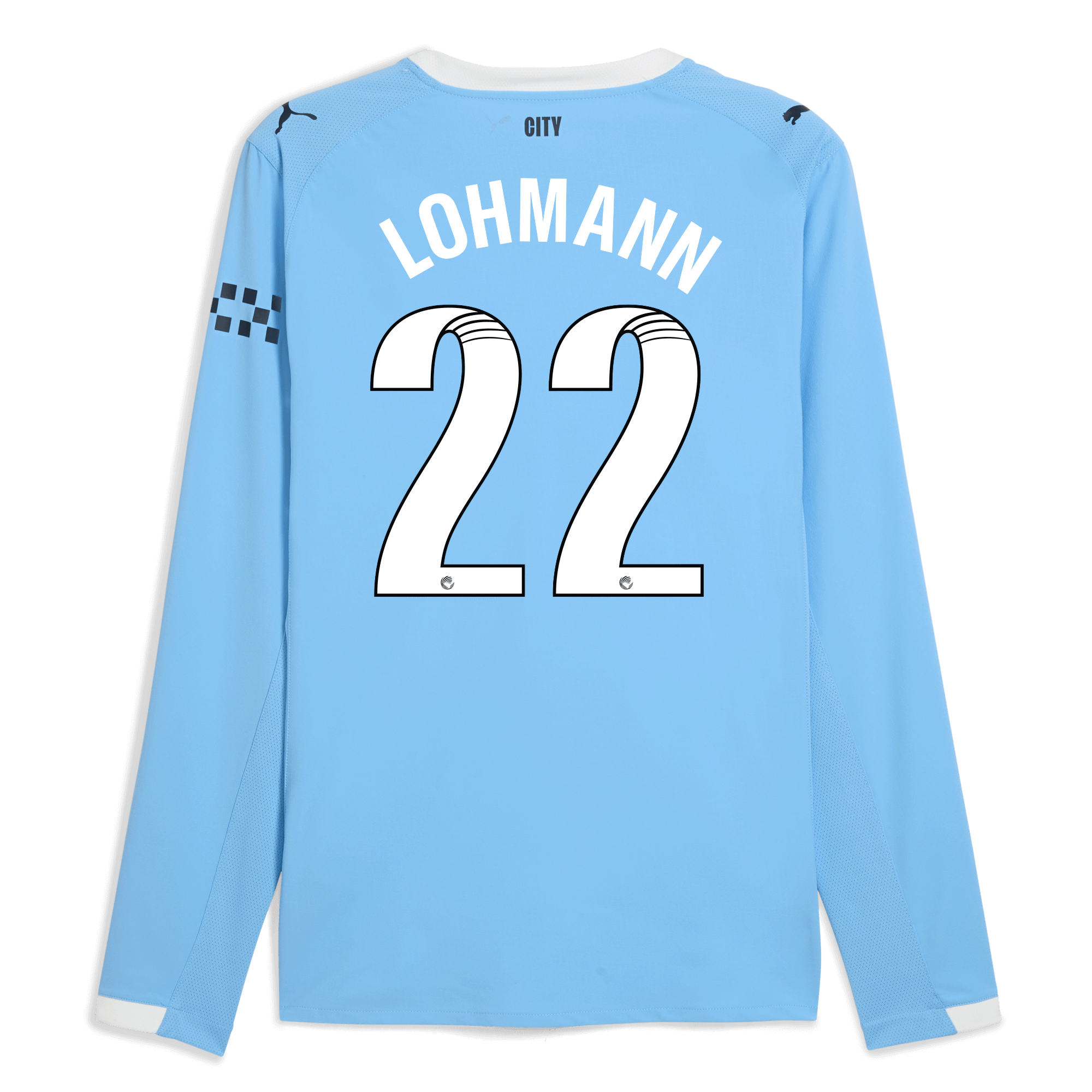 manchester city home authentic jersey 202526 long sleeve with lohmann 22 printing Manchester City Shirts | Official Team Gear
