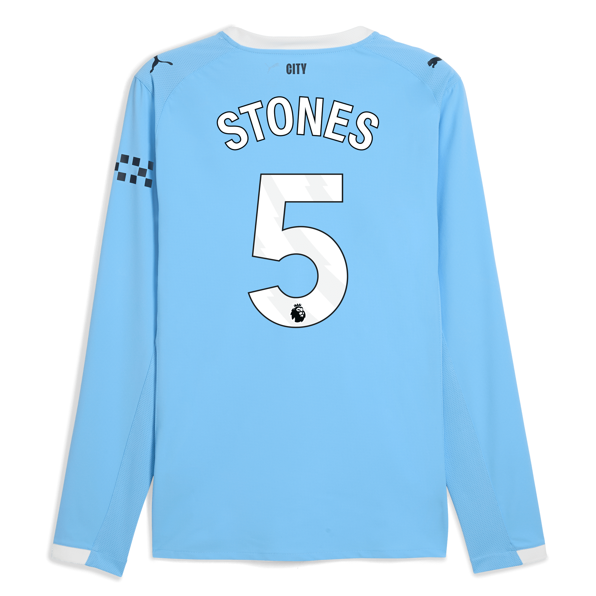 manchester city home authentic jersey 202526 long sleeve with stones 5 printing Manchester City Shirts | Official Team Gear