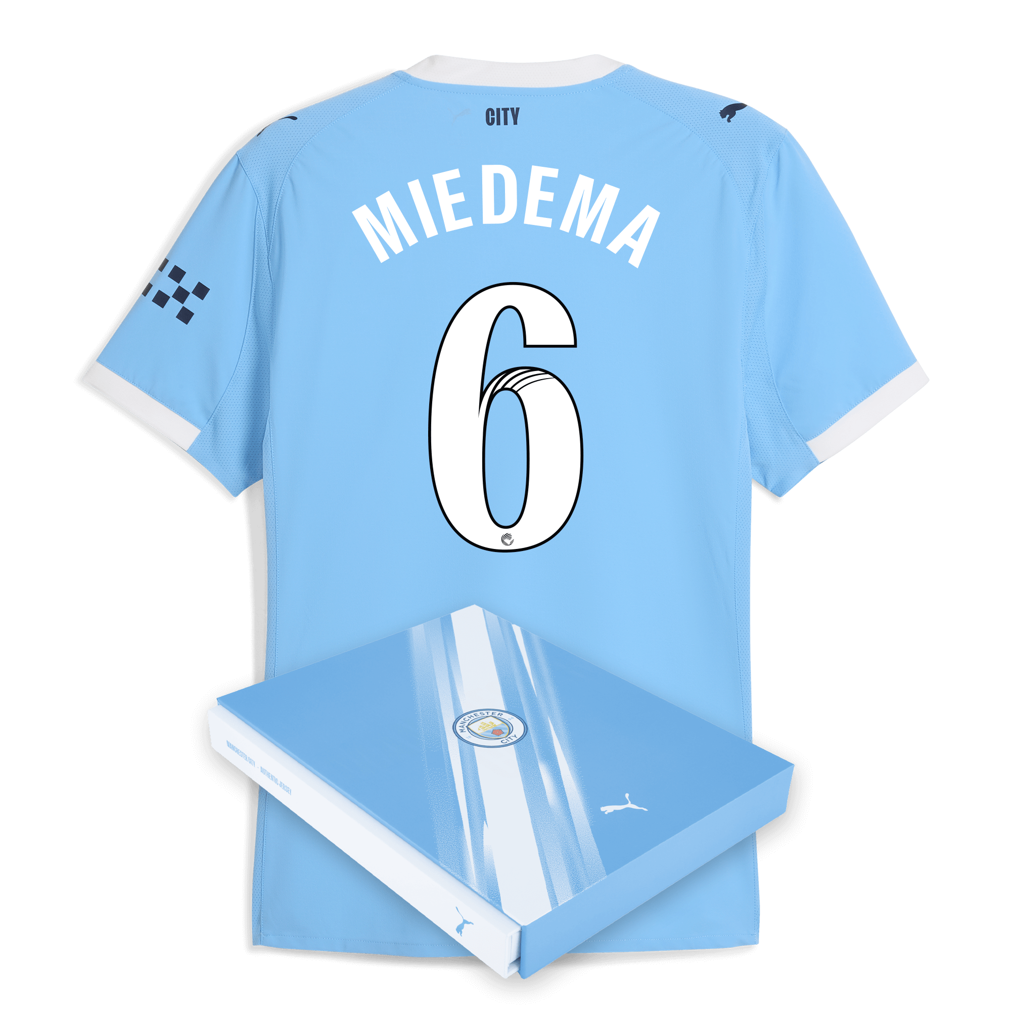 manchester city home authentic jersey 202526 with miedema 6 printing in gift box Manchester City Shirts | Official Team Gear