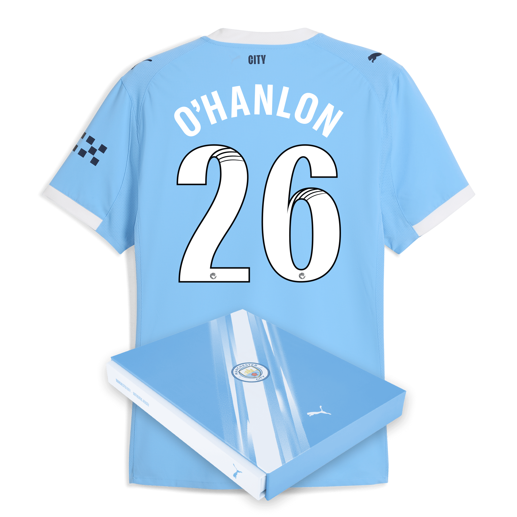 manchester city home authentic jersey 202526 with ohanlon 26 printing in gift box Manchester City Shirts | Official Team Gear