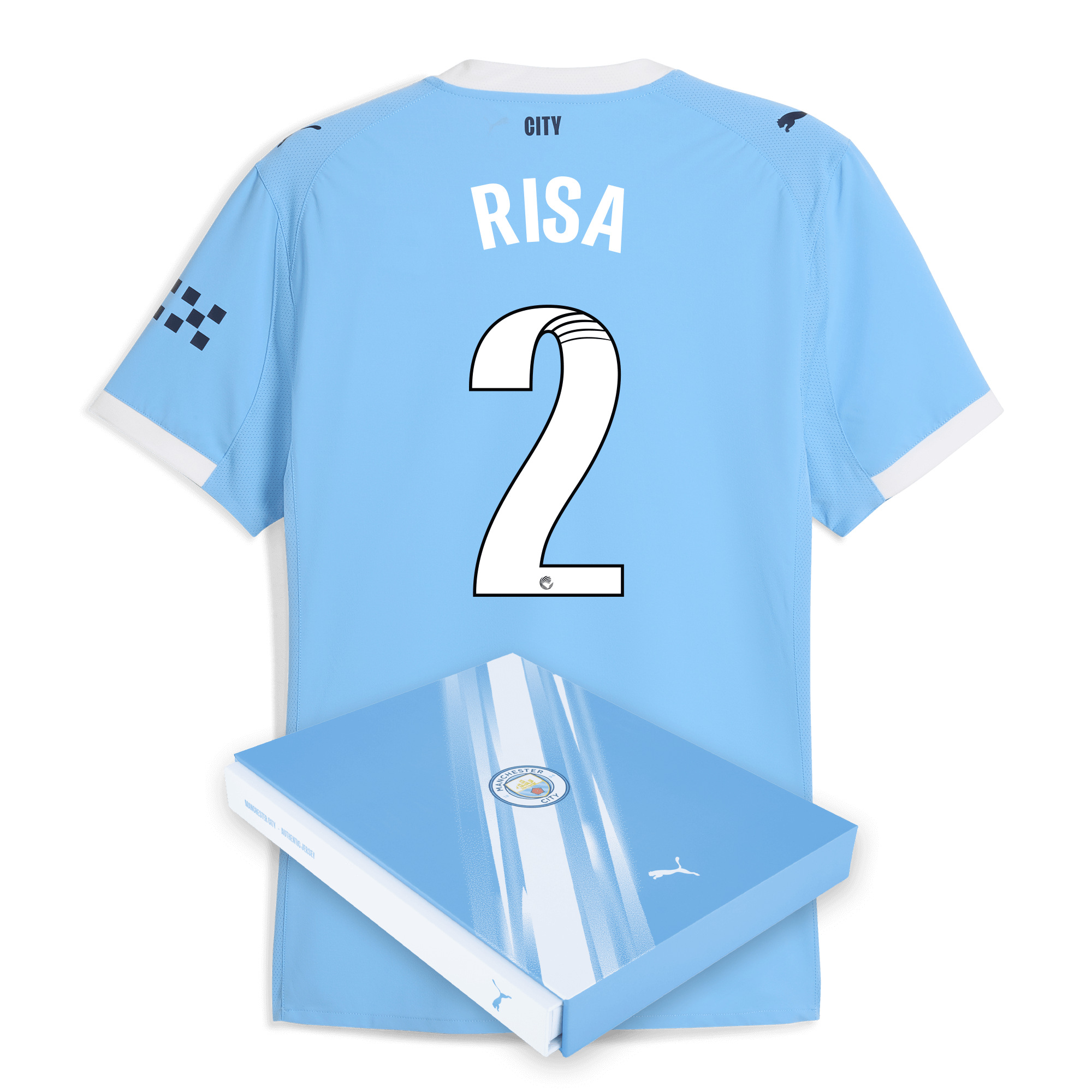 manchester city home authentic jersey 202526 with risa 2 printing in gift box Manchester City Shirts | Official Team Gear
