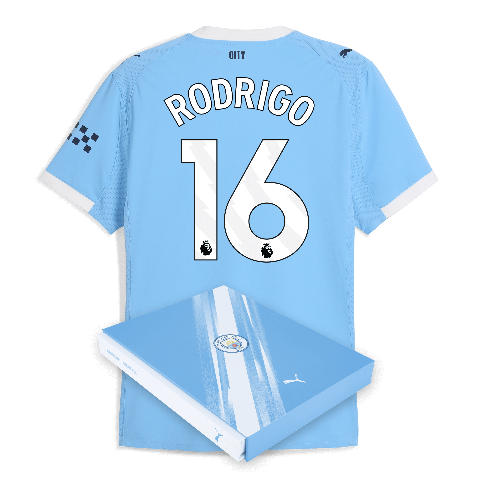 manchester city home authentic jersey 202526 with rodrigo 16 printing in gift box Manchester City Shirts | Official Team Gear