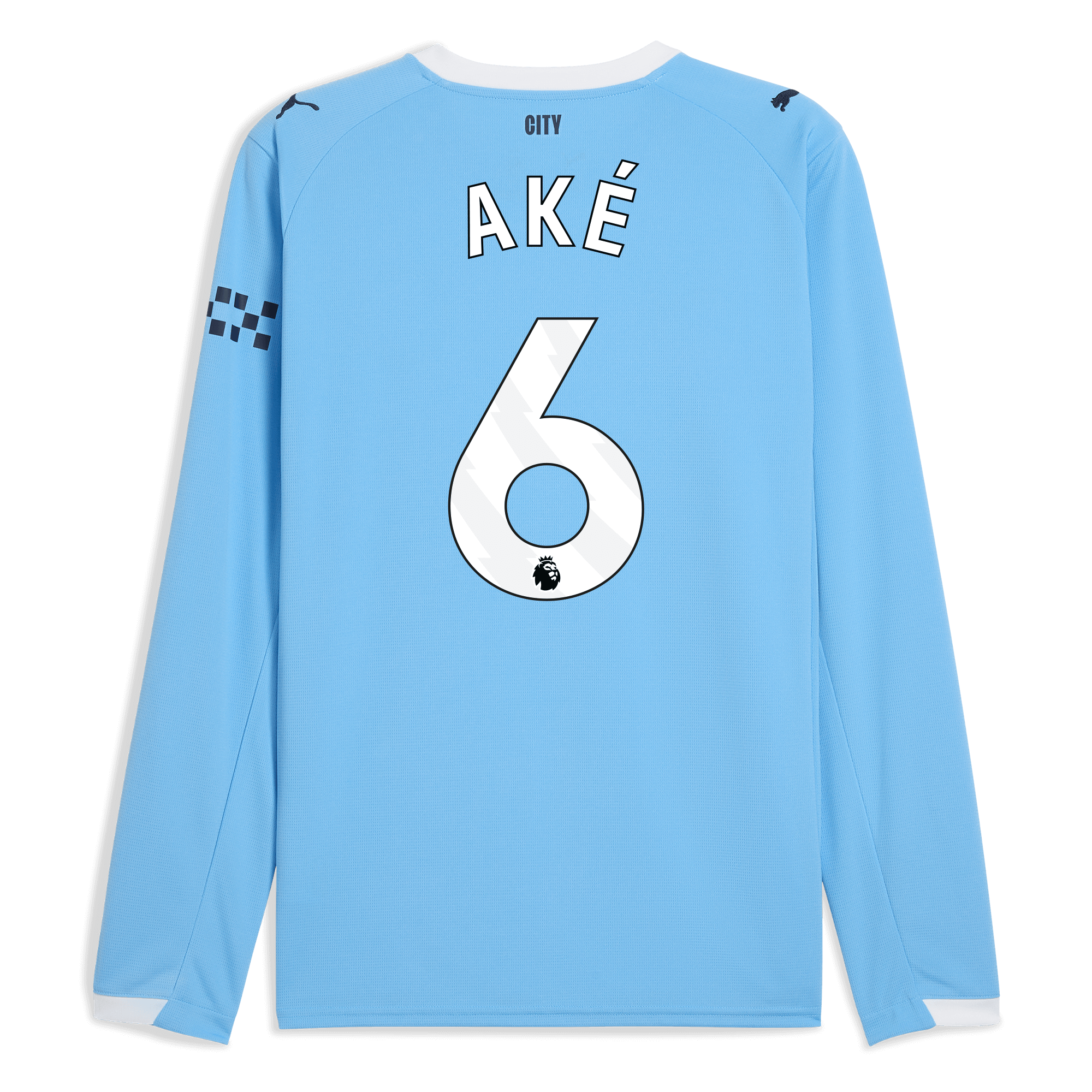 manchester city home jersey 202526 long sleeve with akÉ 6 printing Manchester City Shirts | Official Team Gear