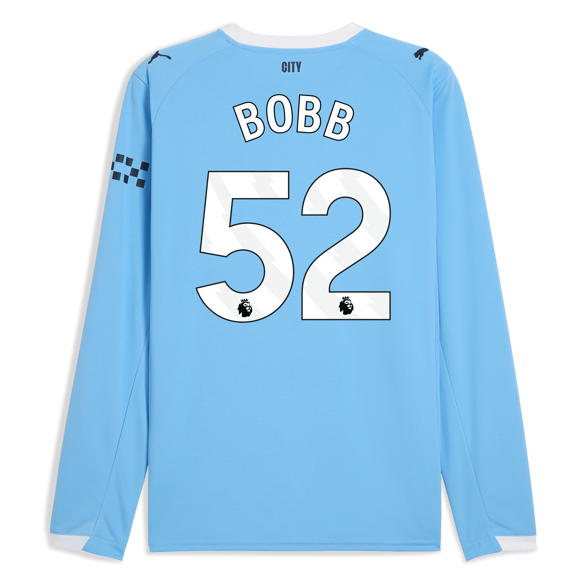 manchester city home jersey 202526 long sleeve with bobb 52 printing Manchester City Shirts | Official Team Gear