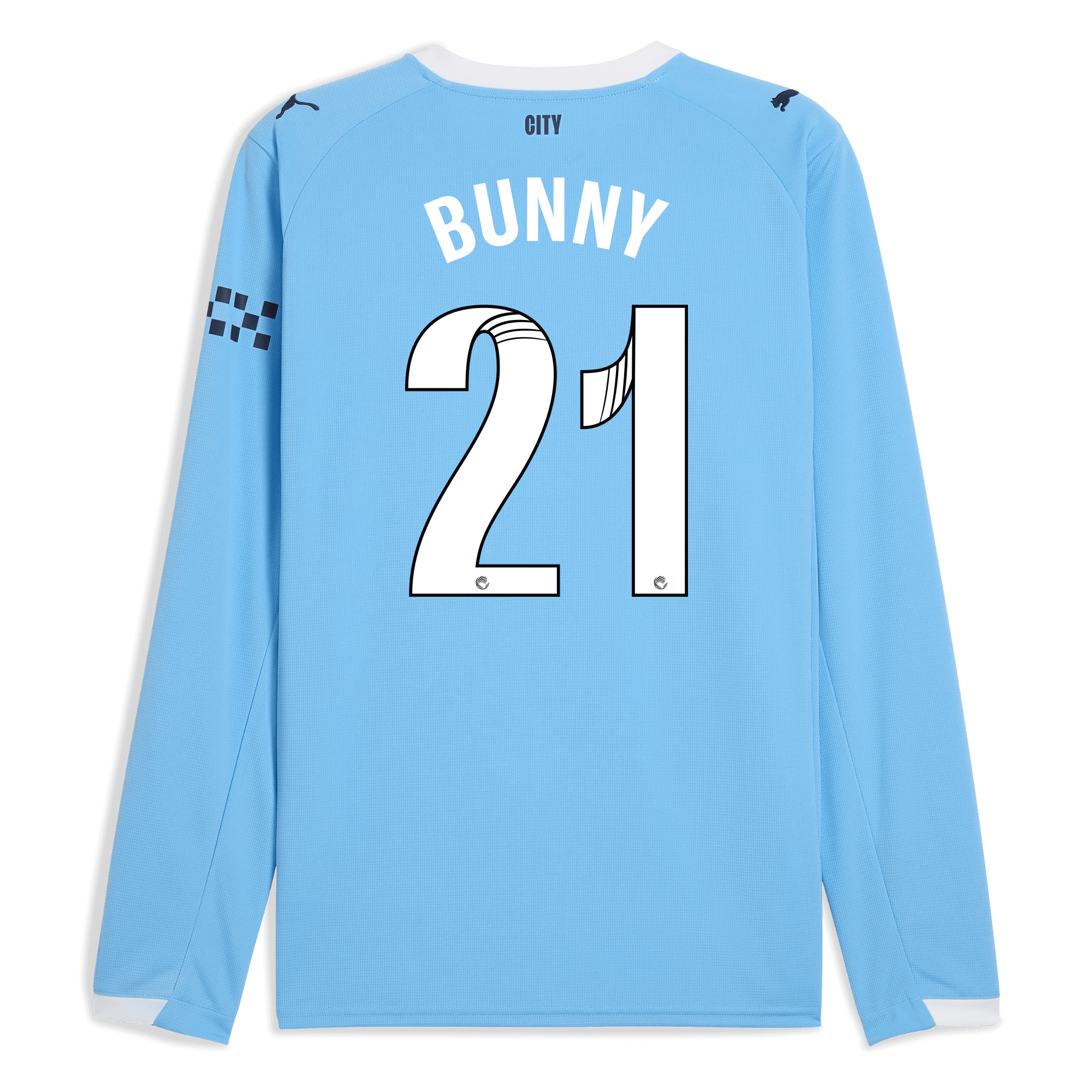 manchester city home jersey 202526 long sleeve with bunny 21 printing Manchester City Shirts | Official Team Gear