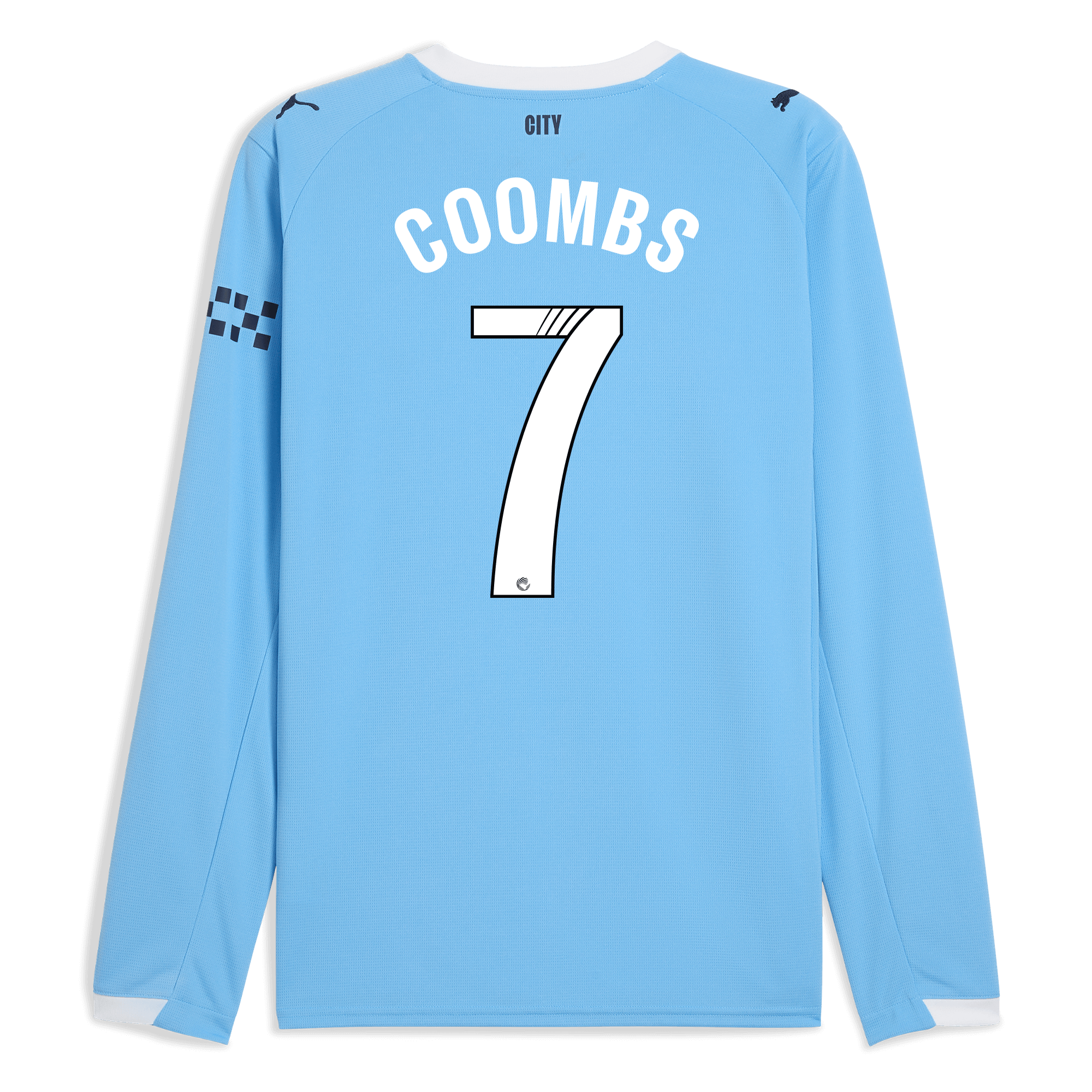 manchester city home jersey 202526 long sleeve with coombs 7 printing Manchester City Shirts | Official Team Gear