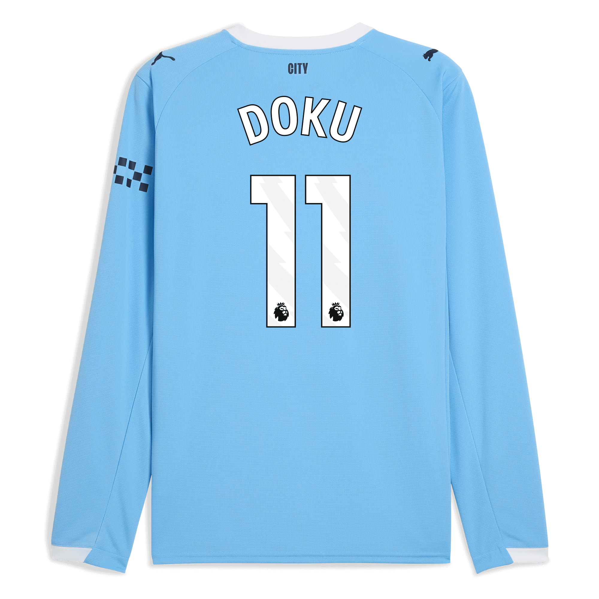 manchester city home jersey 202526 long sleeve with doku 11 printing Manchester City Shirts | Official Team Gear