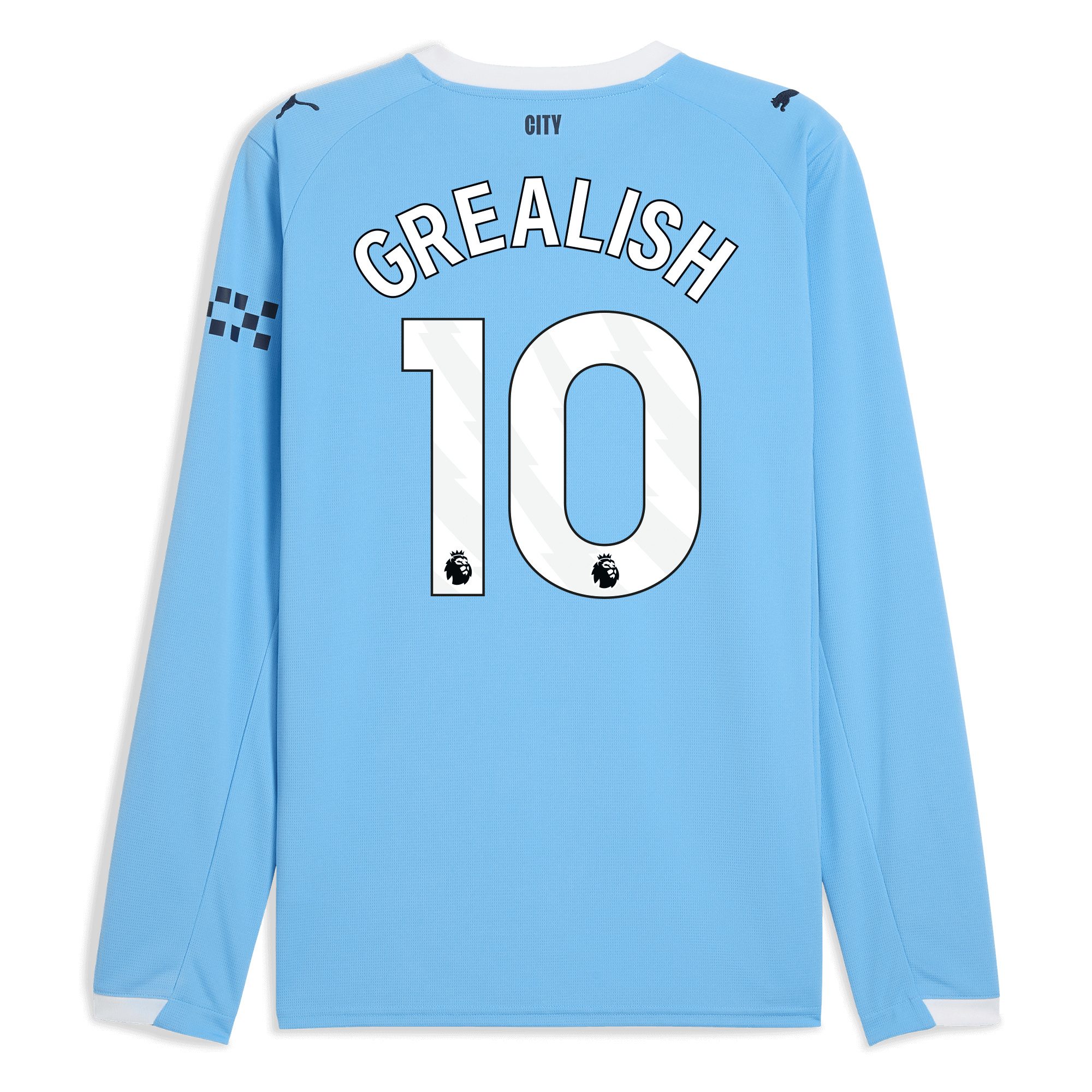 manchester city home jersey 202526 long sleeve with grealish 10 printing Manchester City Shirts | Official Team Gear