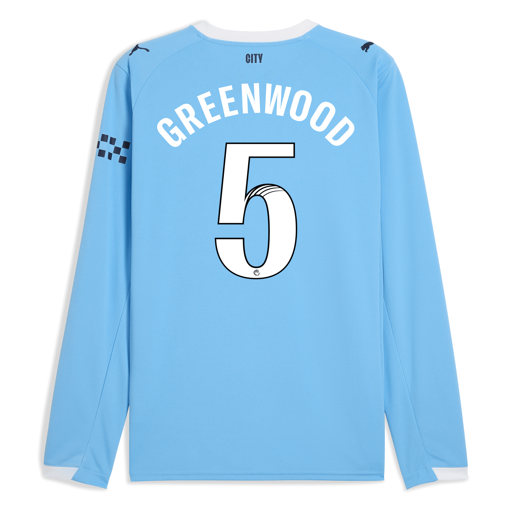 manchester city home jersey 202526 long sleeve with greenwood 5 printing Manchester City Shirts | Official Team Gear
