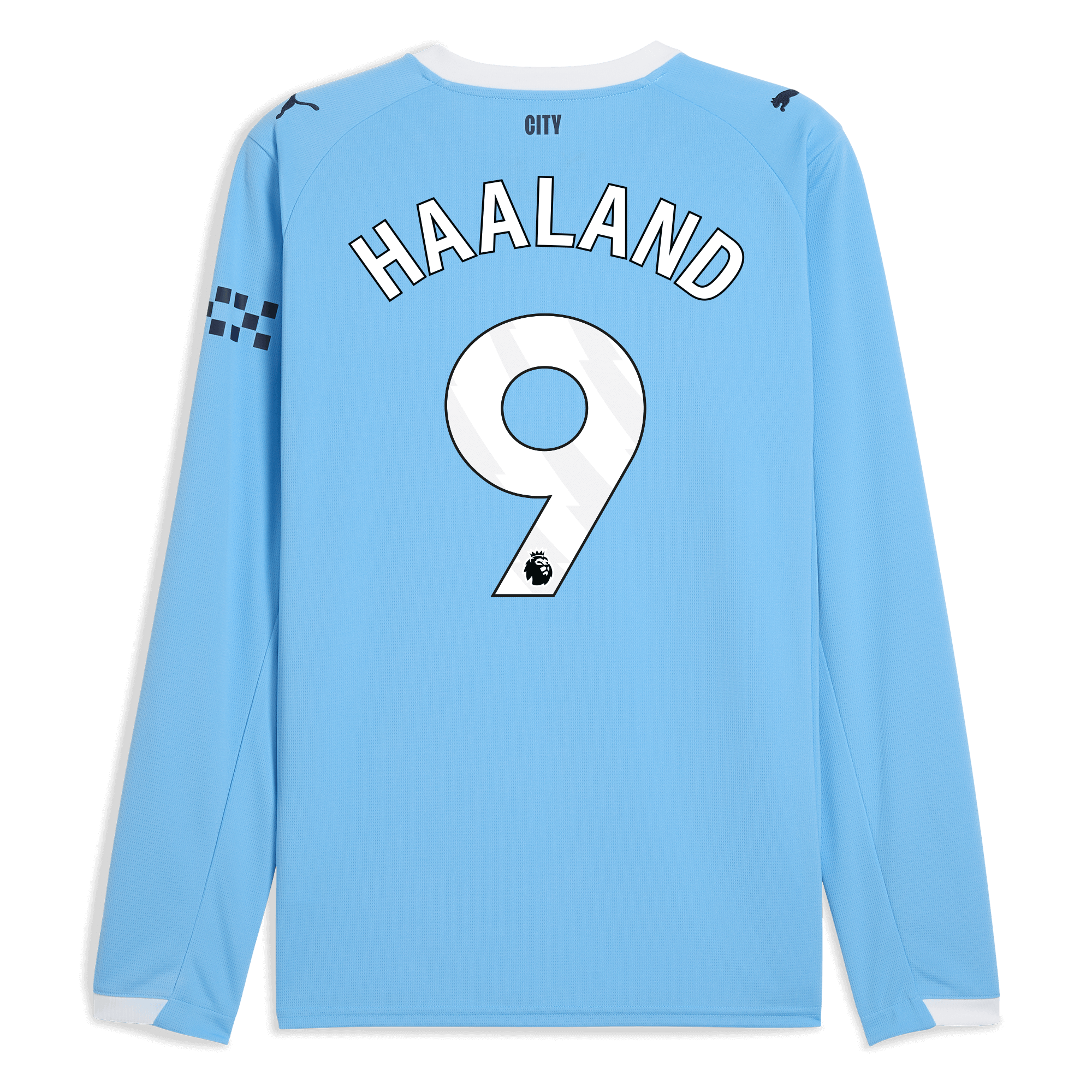 manchester city home jersey 202526 long sleeve with haaland 9 printing Manchester City Shirts | Official Team Gear