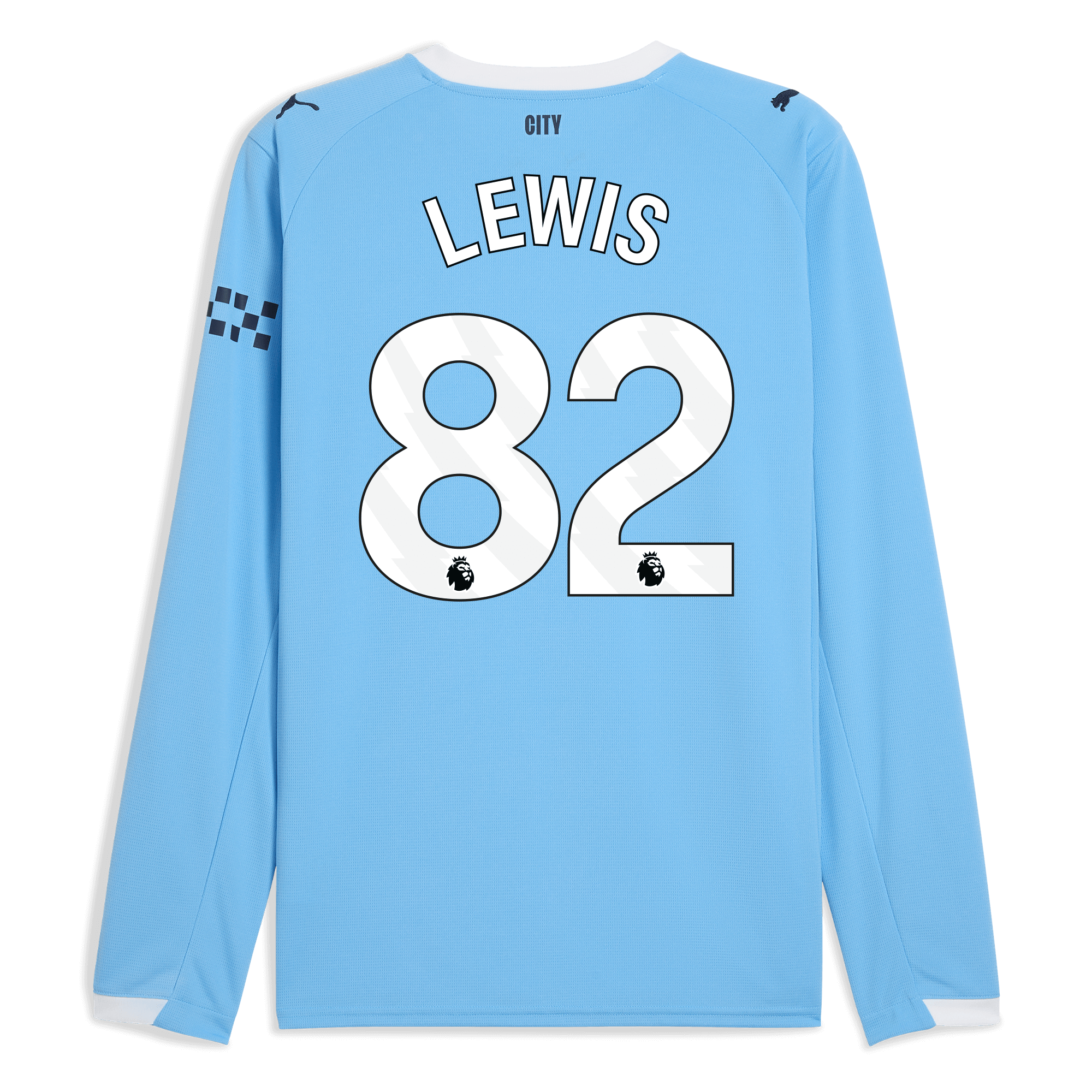 manchester city home jersey 202526 long sleeve with lewis 82 printing Manchester City Shirts | Official Team Gear