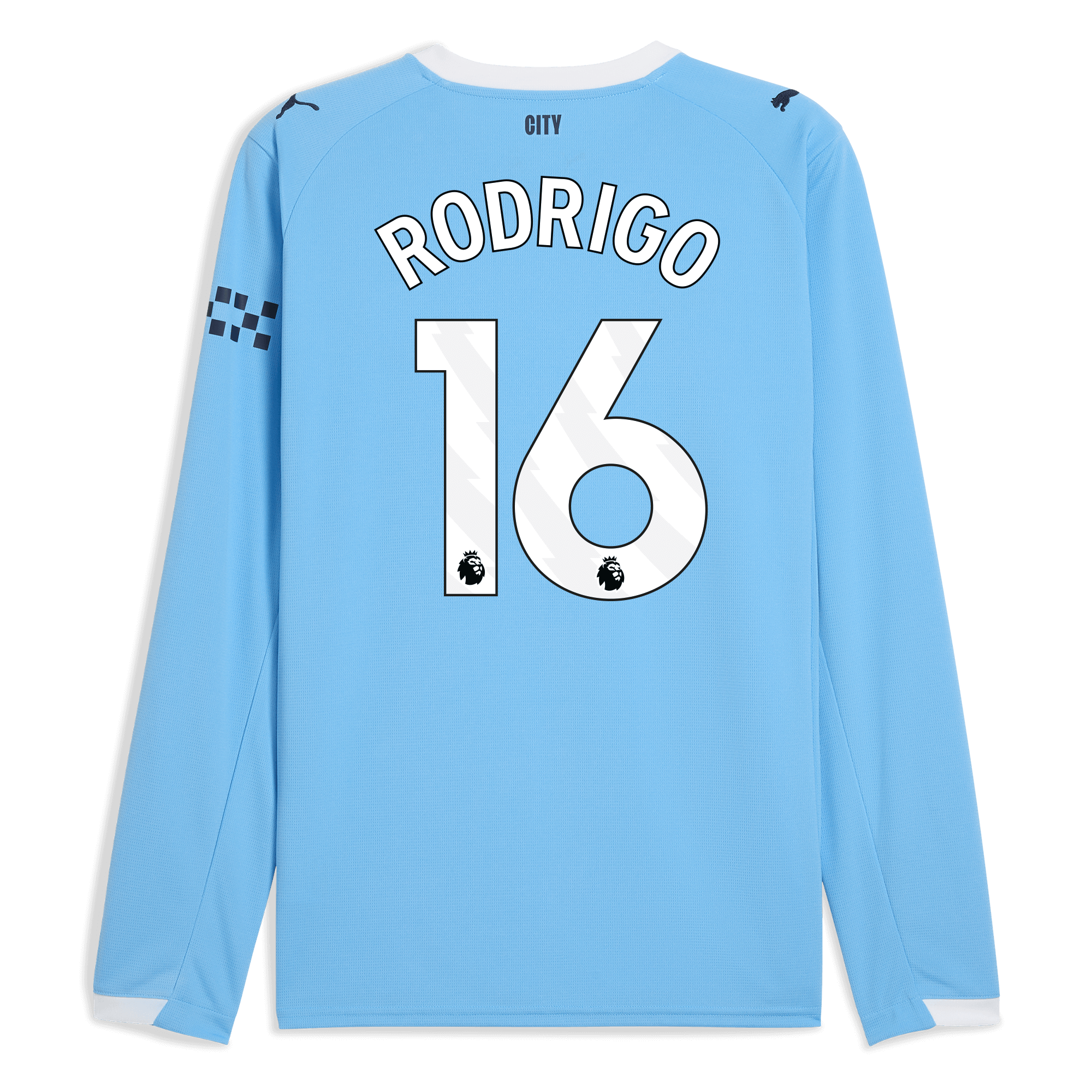 manchester city home jersey 202526 long sleeve with rodrigo 16 printing Manchester City Shirts | Official Team Gear