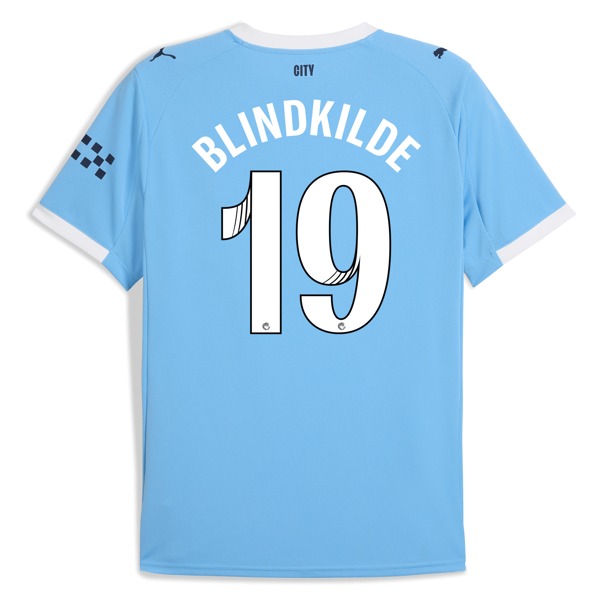 manchester city home jersey 202526 with blindkilde 19 printing Manchester City Shirts | Official Team Gear