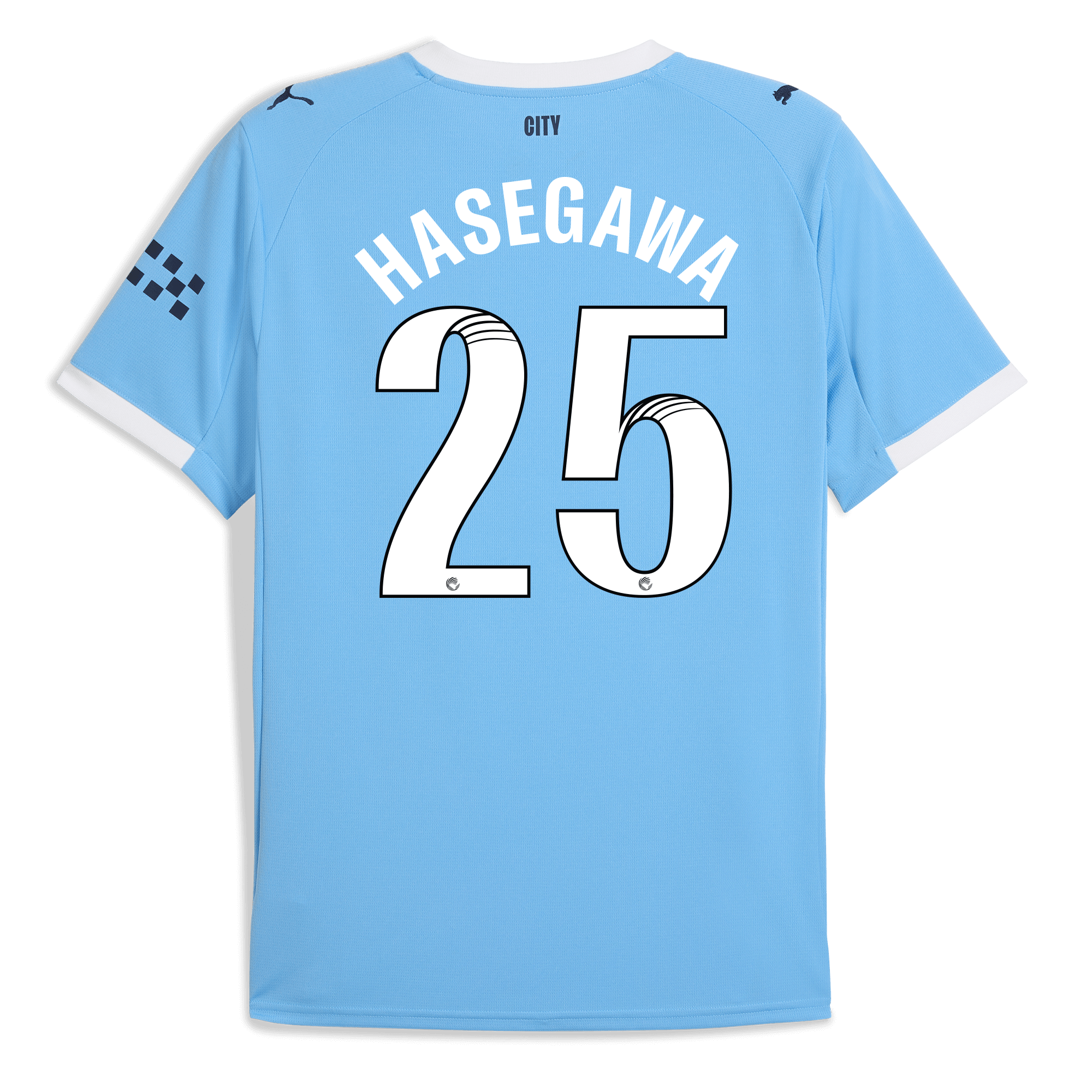 manchester city home jersey 202526 with hasegawa 25 printing Manchester City Shirts | Official Team Gear