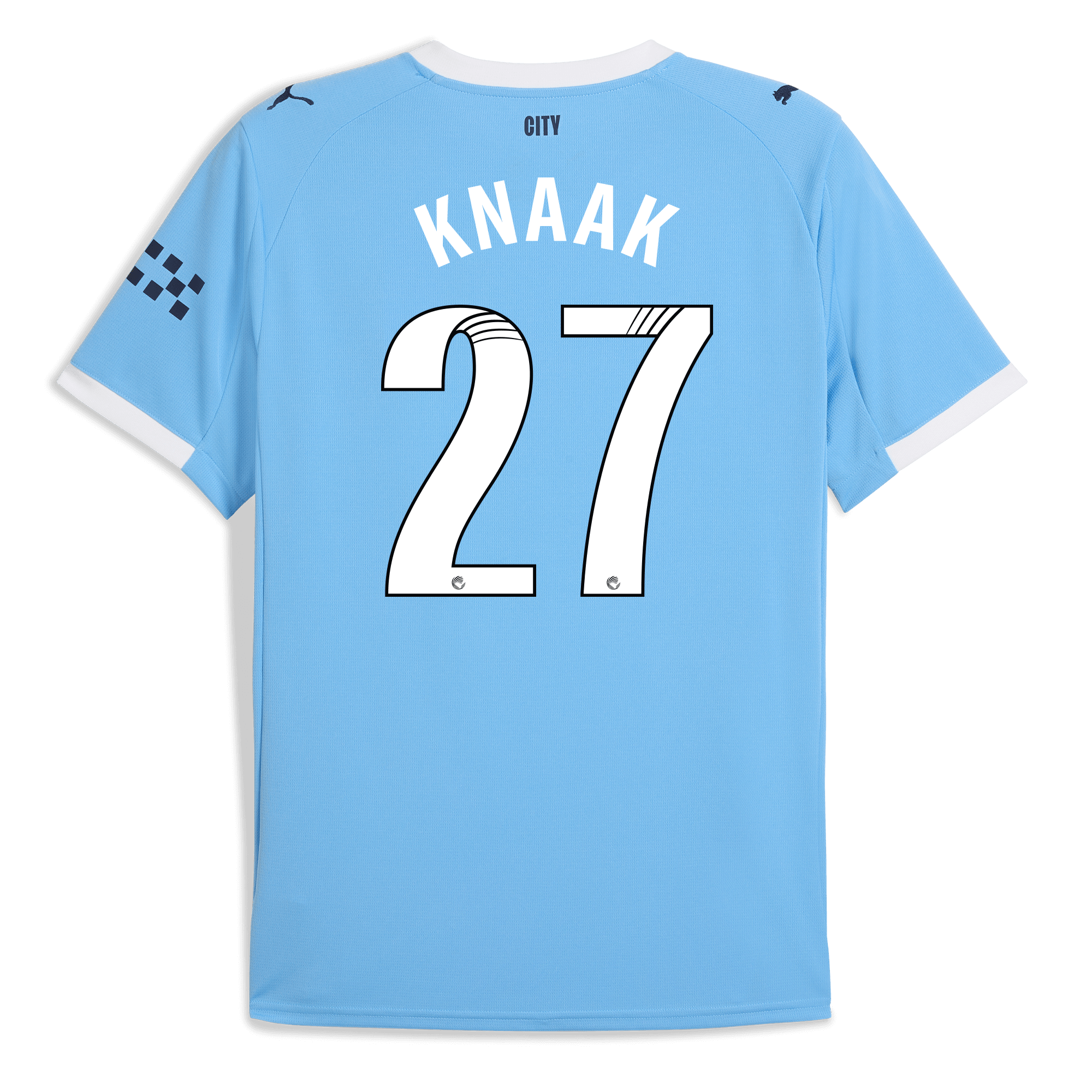 manchester city home jersey 202526 with knaak 27 printing Manchester City Shirts | Official Team Gear