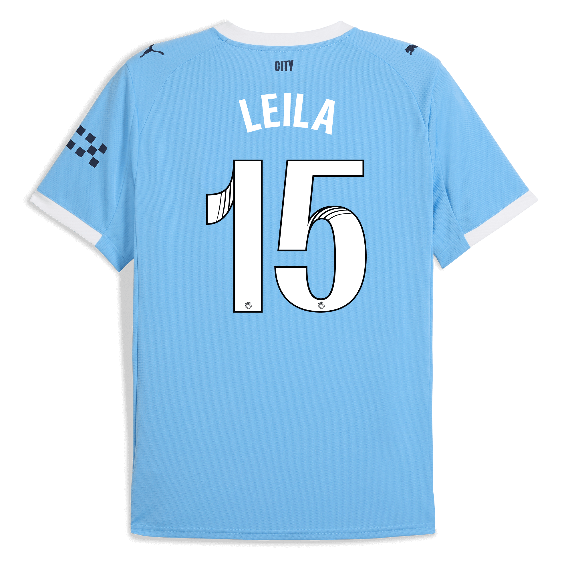 manchester city home jersey 202526 with leila 15 printing Manchester City Shirts | Official Team Gear