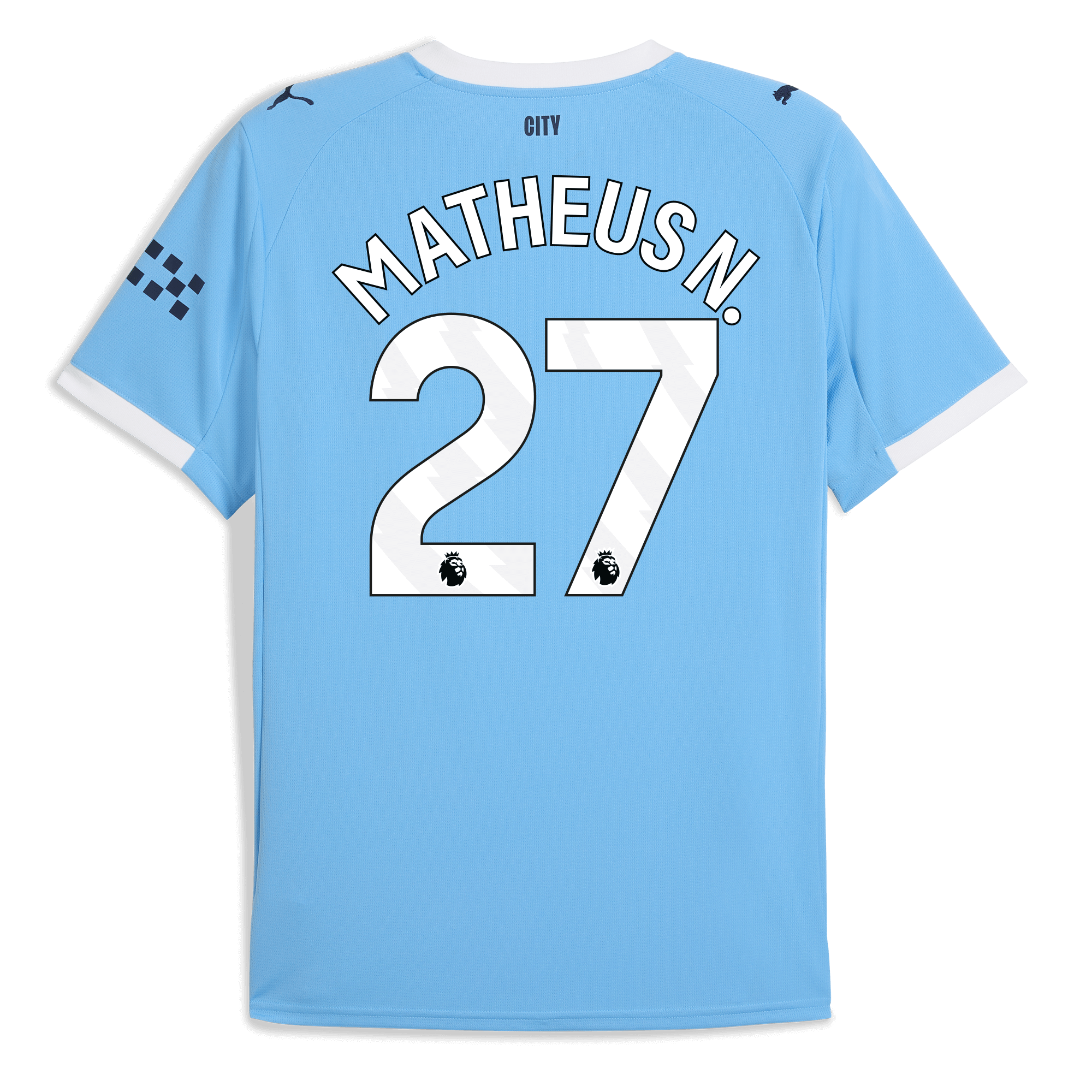 manchester city home jersey 202526 with matheus n. 27 printing Manchester City Shirts | Official Team Gear