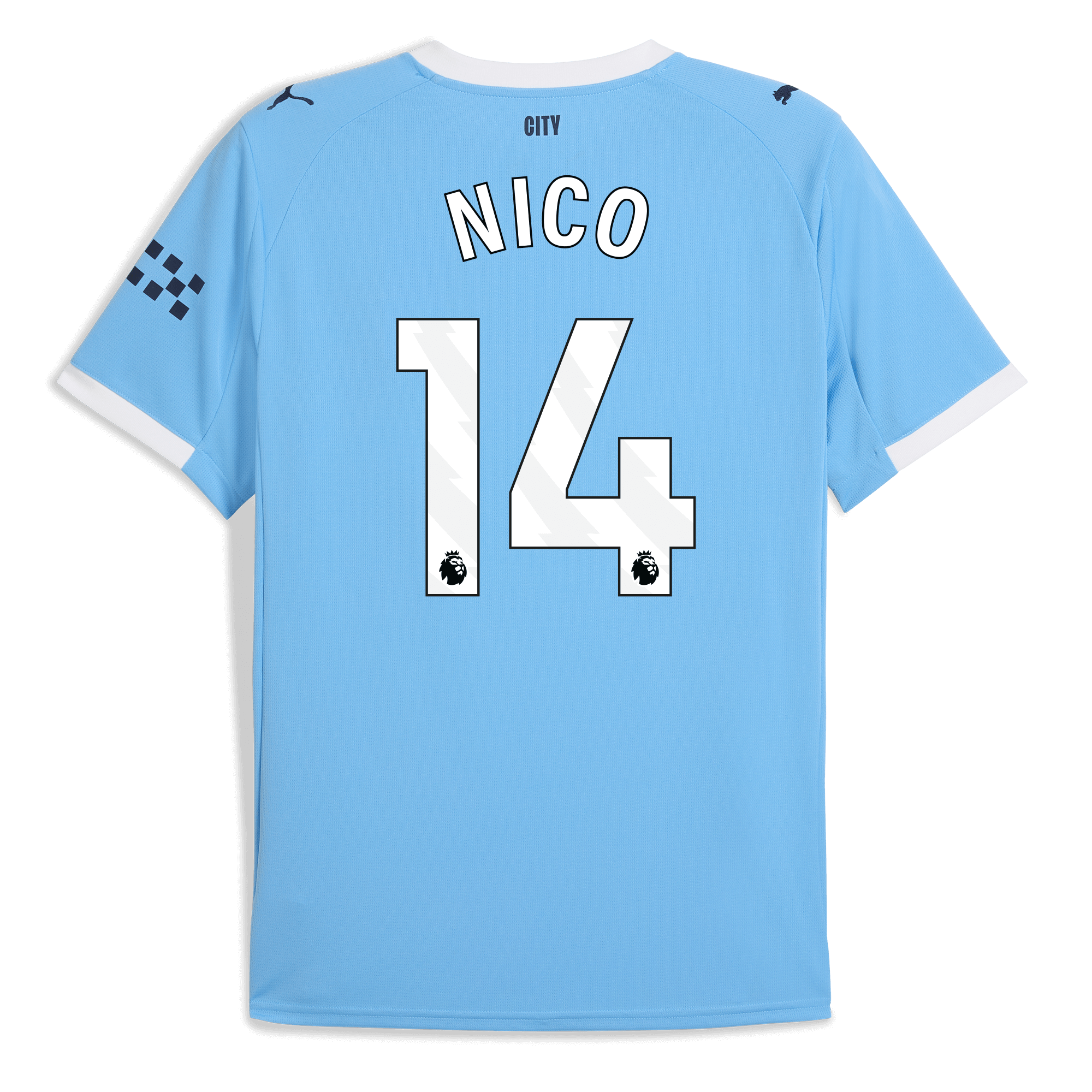 manchester city home jersey 202526 with nico 14 printing Manchester City Shirts | Official Team Gear