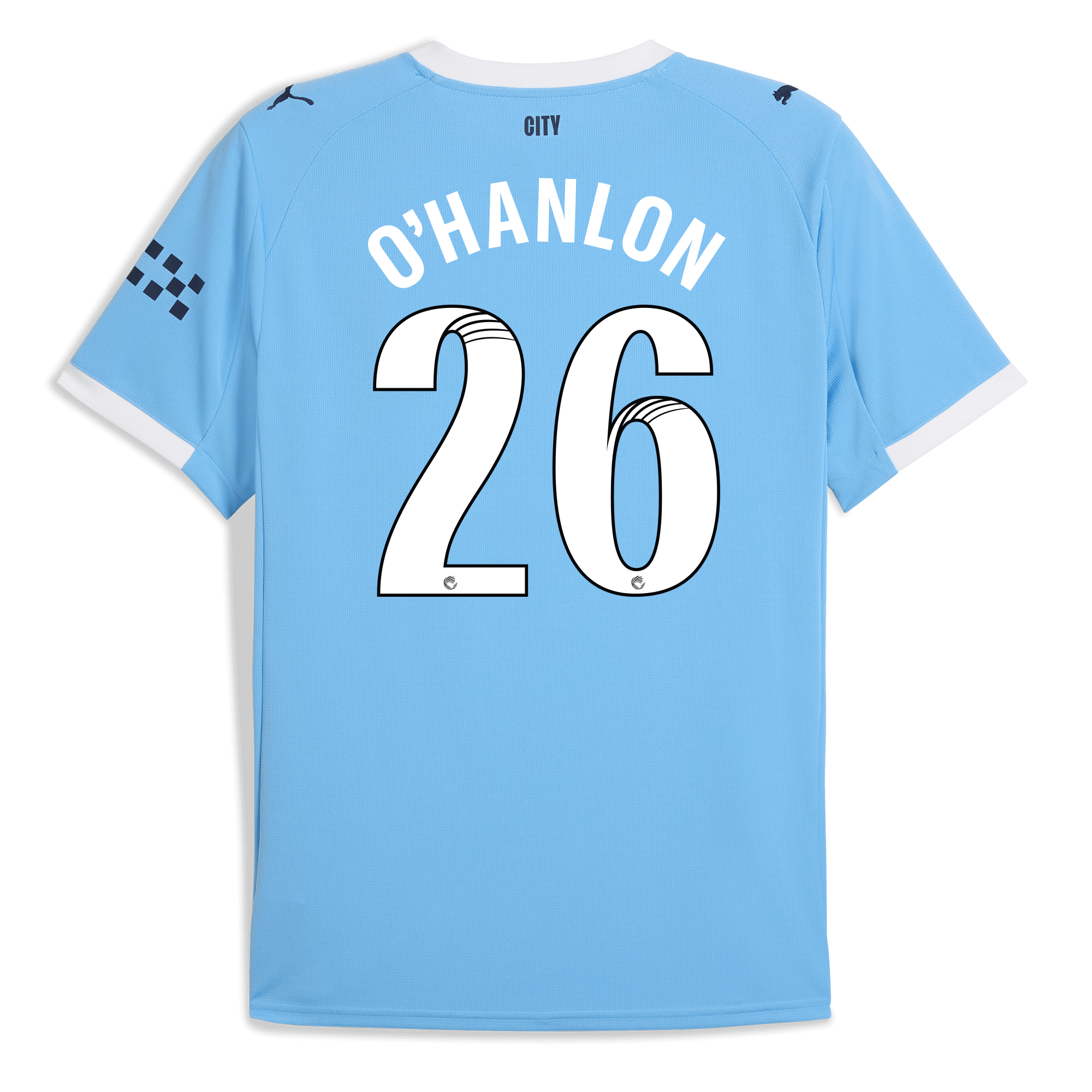 manchester city home jersey 202526 with ohanlon 26 printing Manchester City Shirts | Official Team Gear