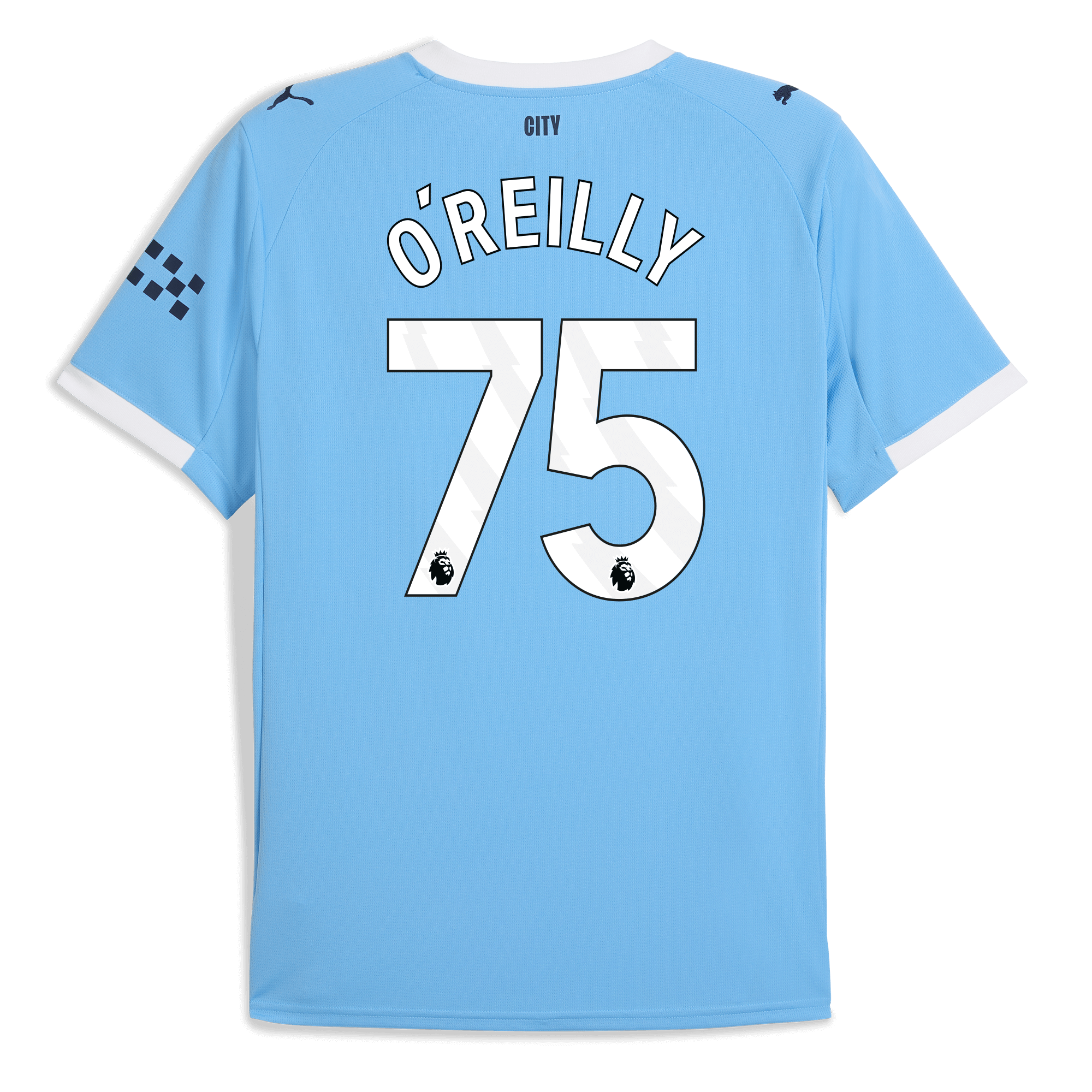 manchester city home jersey 202526 with oreilly 75 printing Manchester City Shirts | Official Team Gear