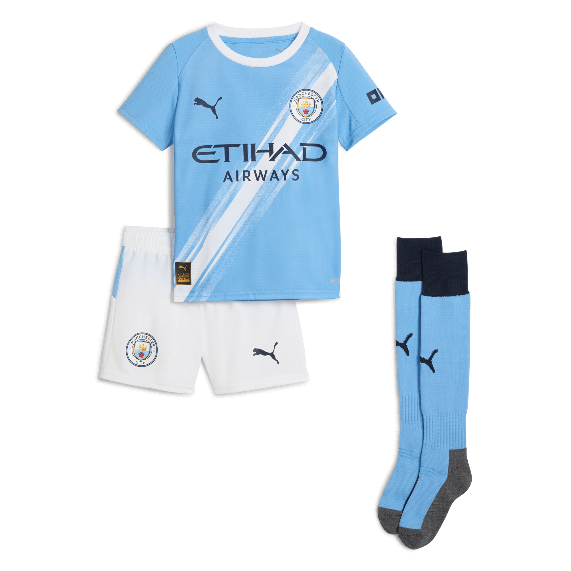 manchester city home mini kit 202526 with custom printing Manchester City Shirts | Official Team Gear