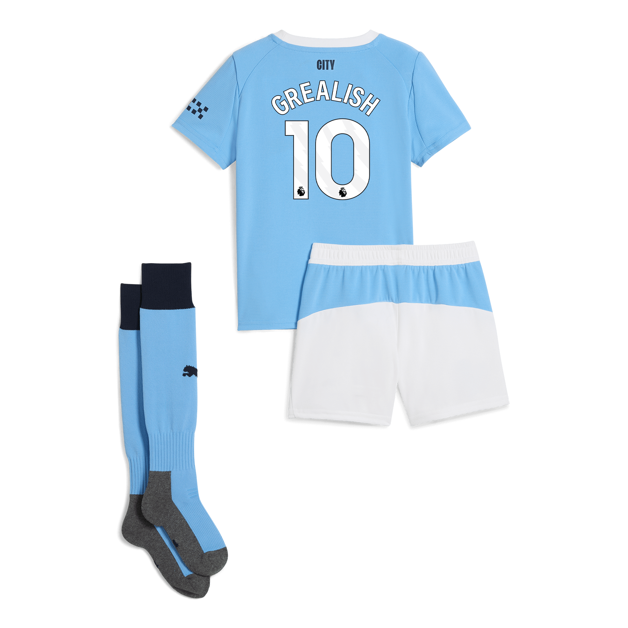 manchester city home mini kit 202526 with grealish 10 printing Manchester City Shirts | Official Team Gear