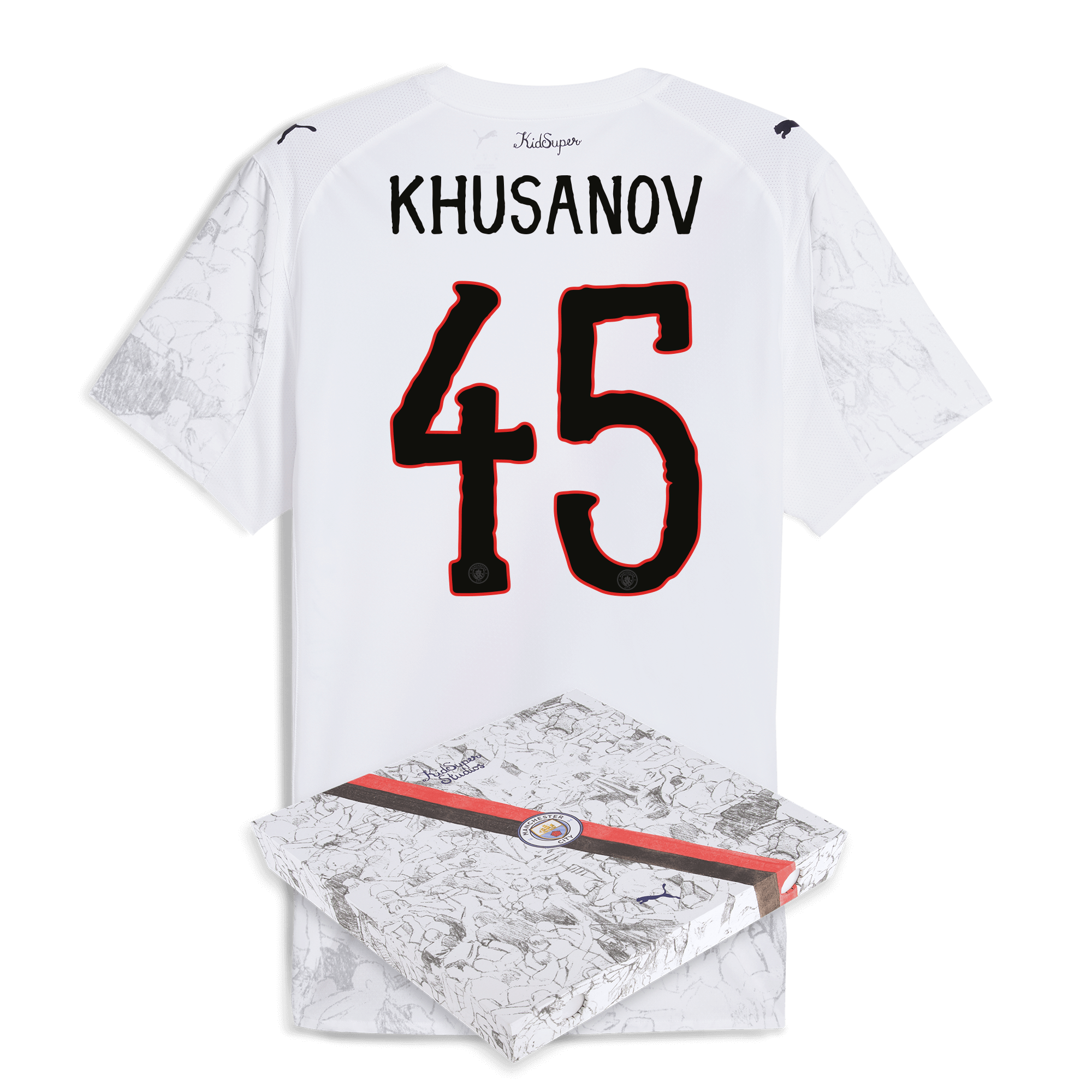 manchester city kidsuper authentic jersey 202526 with khusanov 45 printing in gift box Manchester City Shirts | Official Team Gear