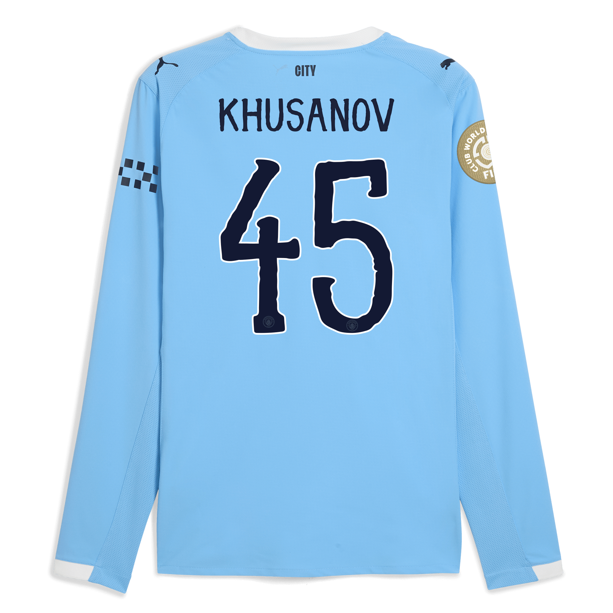 manchester city kidsuper club world cup home authentic jersey 202526 long sleeve with khusanov 45 printing Manchester City Shirts | Official Team Gear