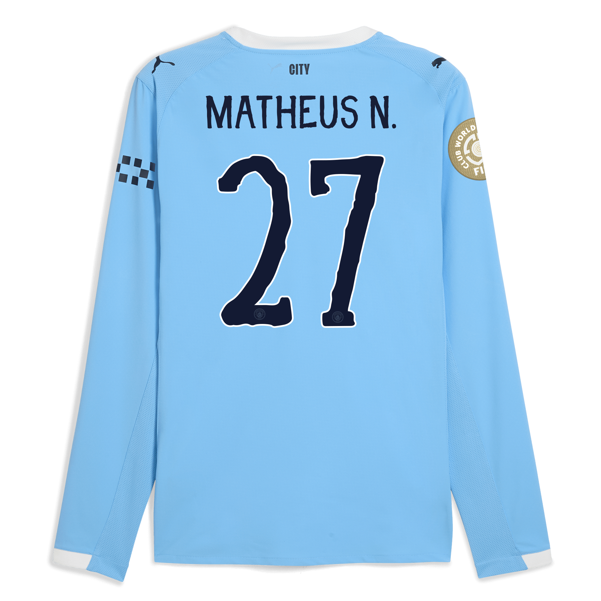 manchester city kidsuper club world cup home authentic jersey 202526 long sleeve with matheus n. 27 printing Manchester City Shirts | Official Team Gear