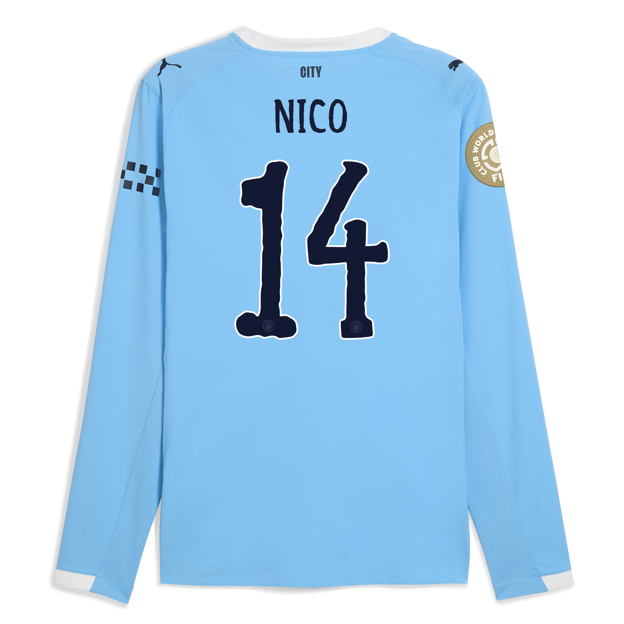 manchester city kidsuper club world cup home authentic jersey 202526 long sleeve with nico 14 printing Manchester City Shirts | Official Team Gear