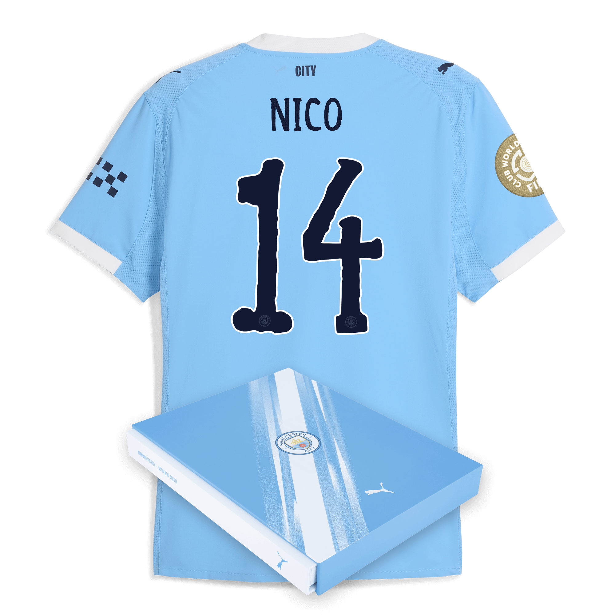 manchester city kidsuper club world cup home authentic jersey 202526 with nico 14 printing in gift box Manchester City Shirts | Official Team Gear