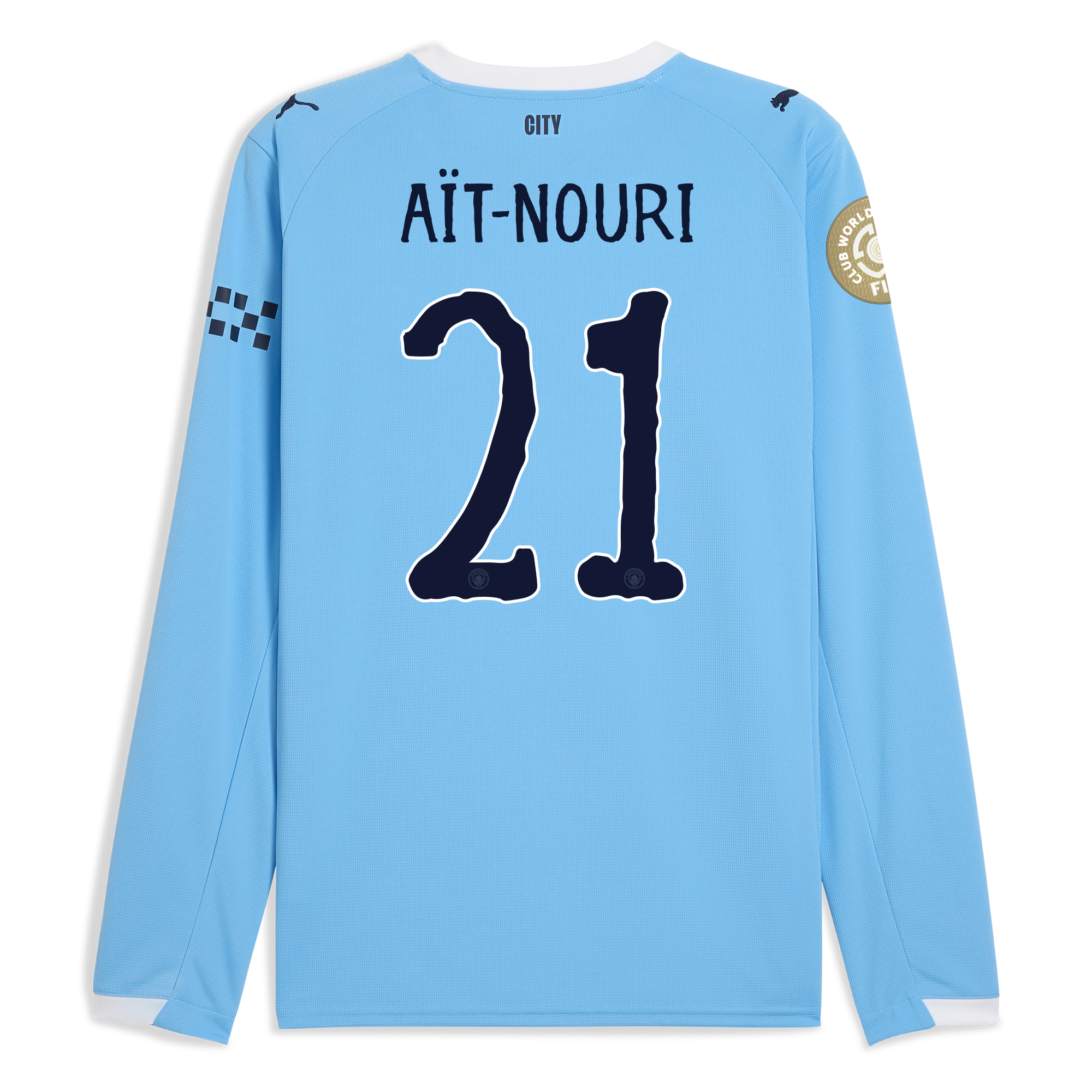 manchester city kidsuper club world cup home jersey 202526 long sleeve with aÏt-nouri 21 printing Manchester City Shirts | Official Team Gear