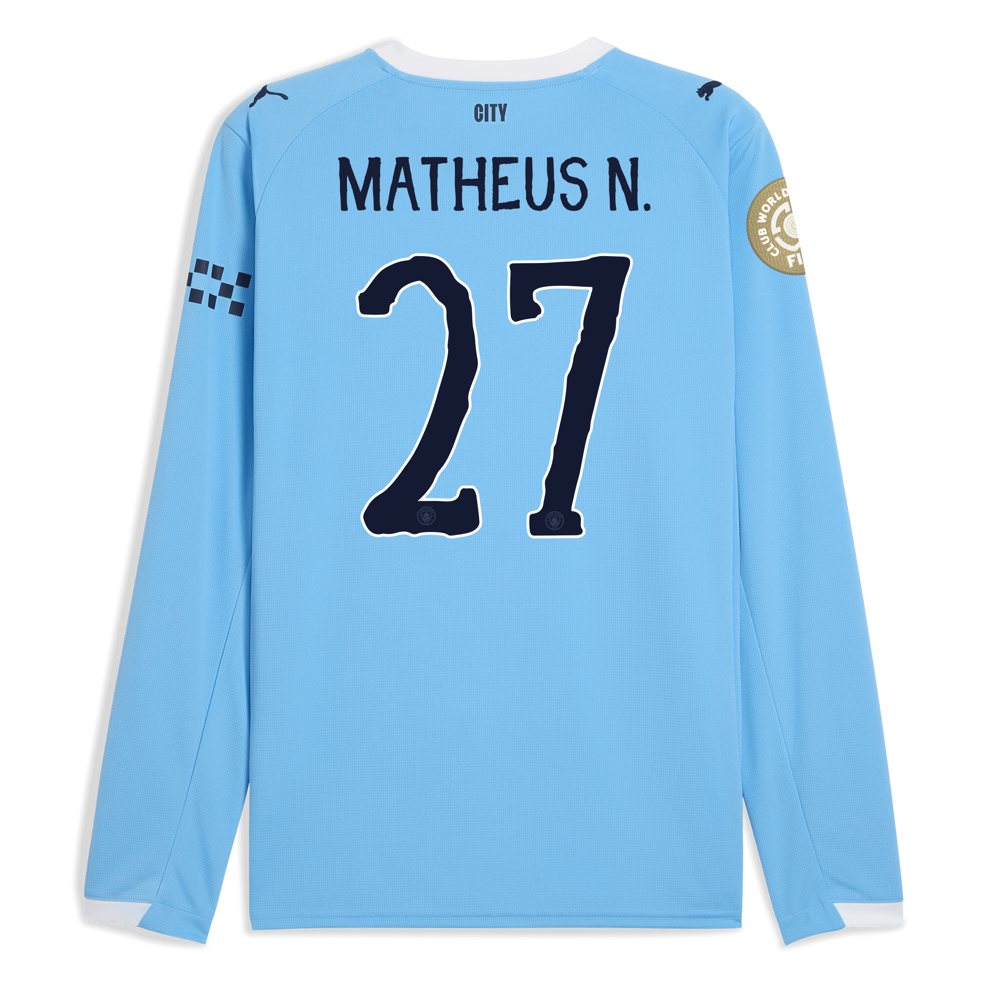 manchester city kidsuper club world cup home jersey 202526 long sleeve with matheus n. 27 printing Manchester City Shirts | Official Team Gear