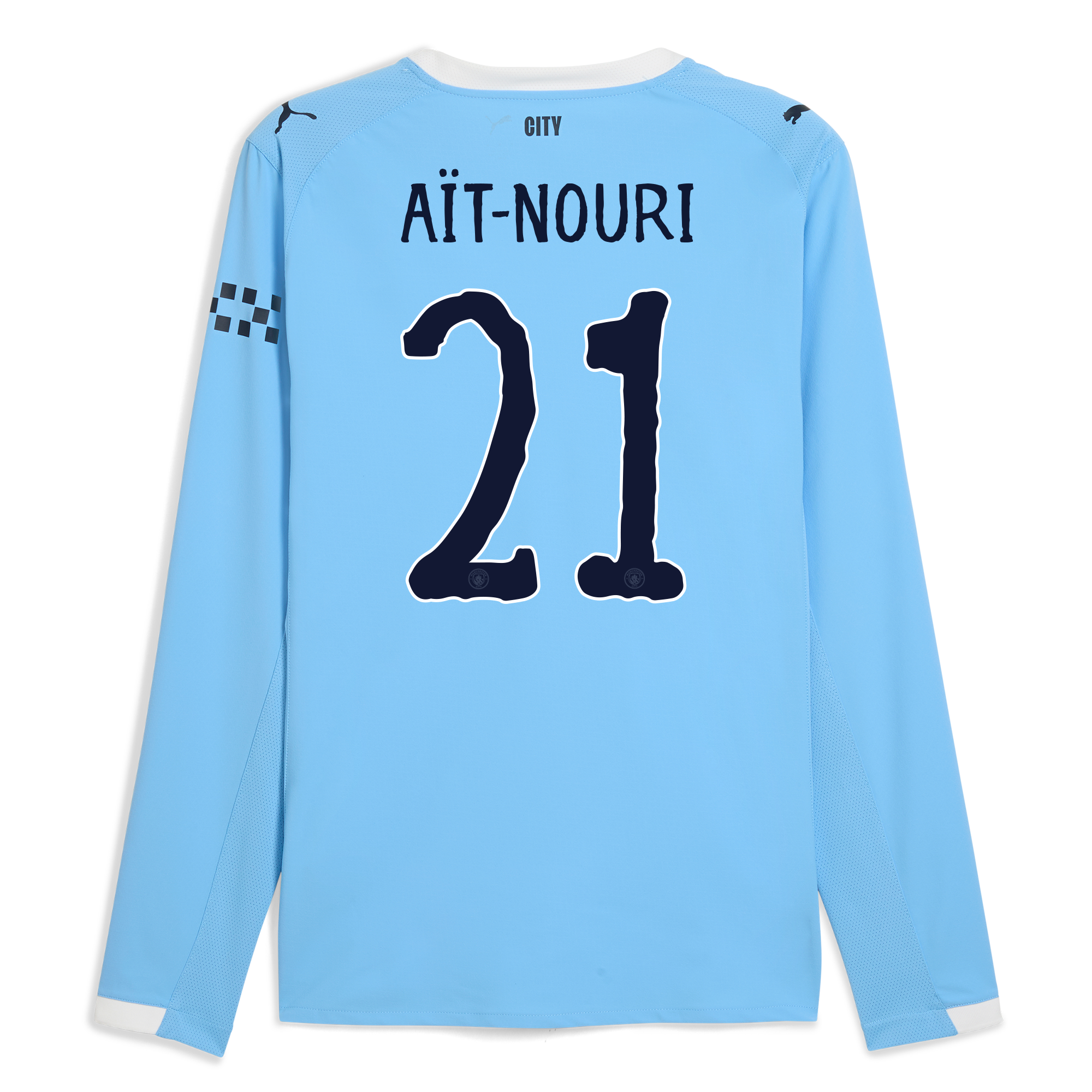 manchester city kidsuper home authentic jersey 202526 long sleeve with aÏt-nouri 21 printing Manchester City Shirts | Official Team Gear