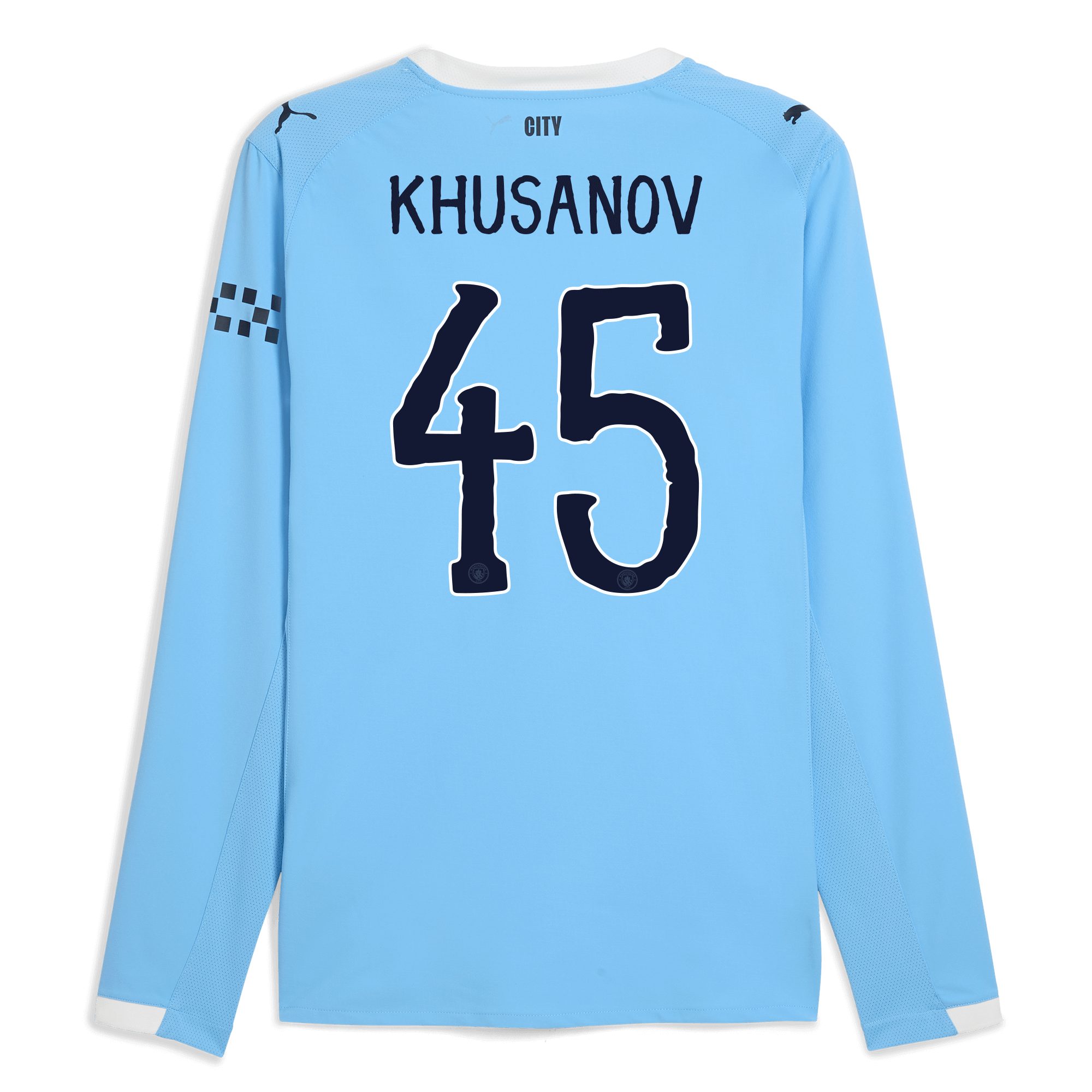 manchester city kidsuper home authentic jersey 202526 long sleeve with khusanov 45 printing Manchester City Shirts | Official Team Gear