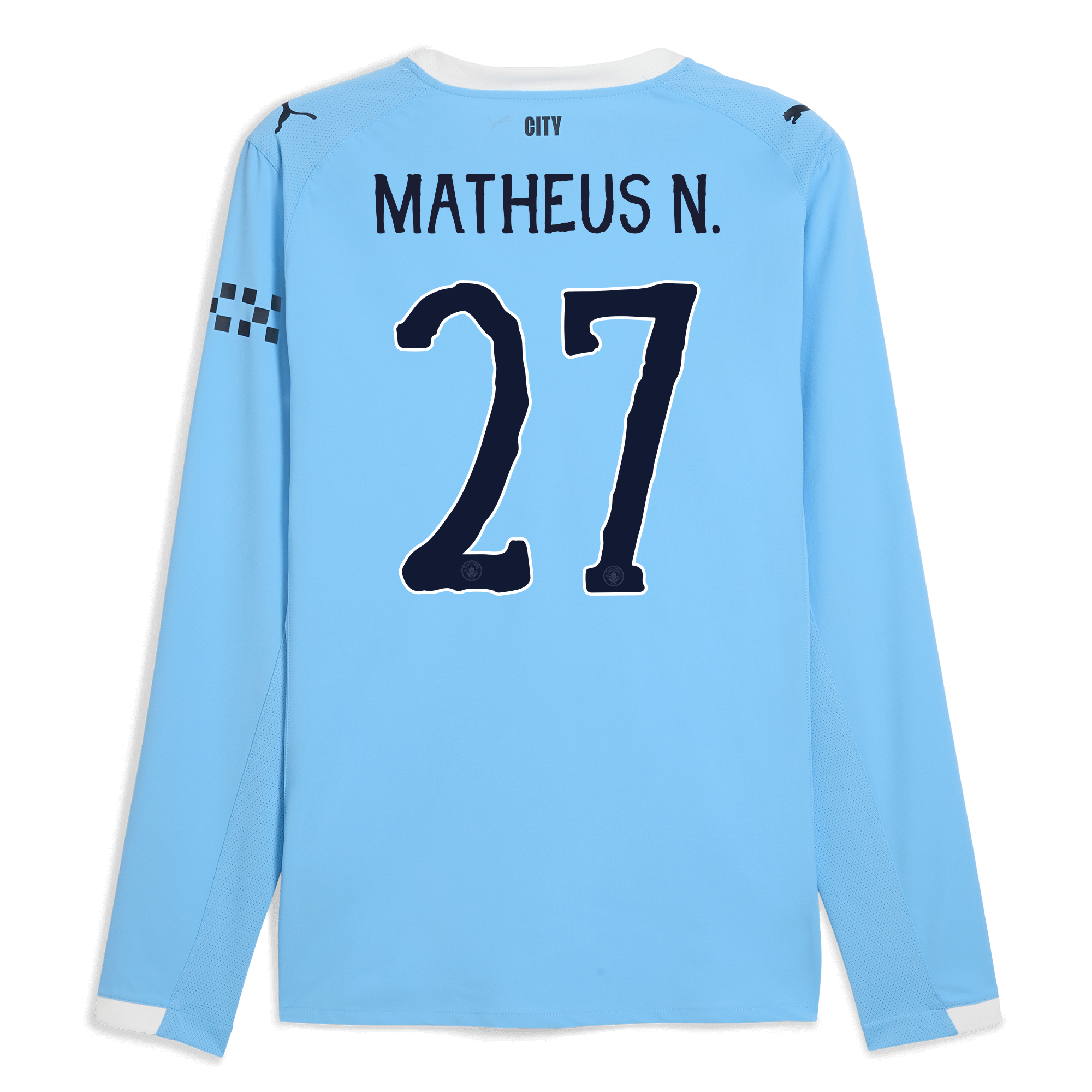manchester city kidsuper home authentic jersey 202526 long sleeve with matheus n. 27 printing Manchester City Shirts | Official Team Gear