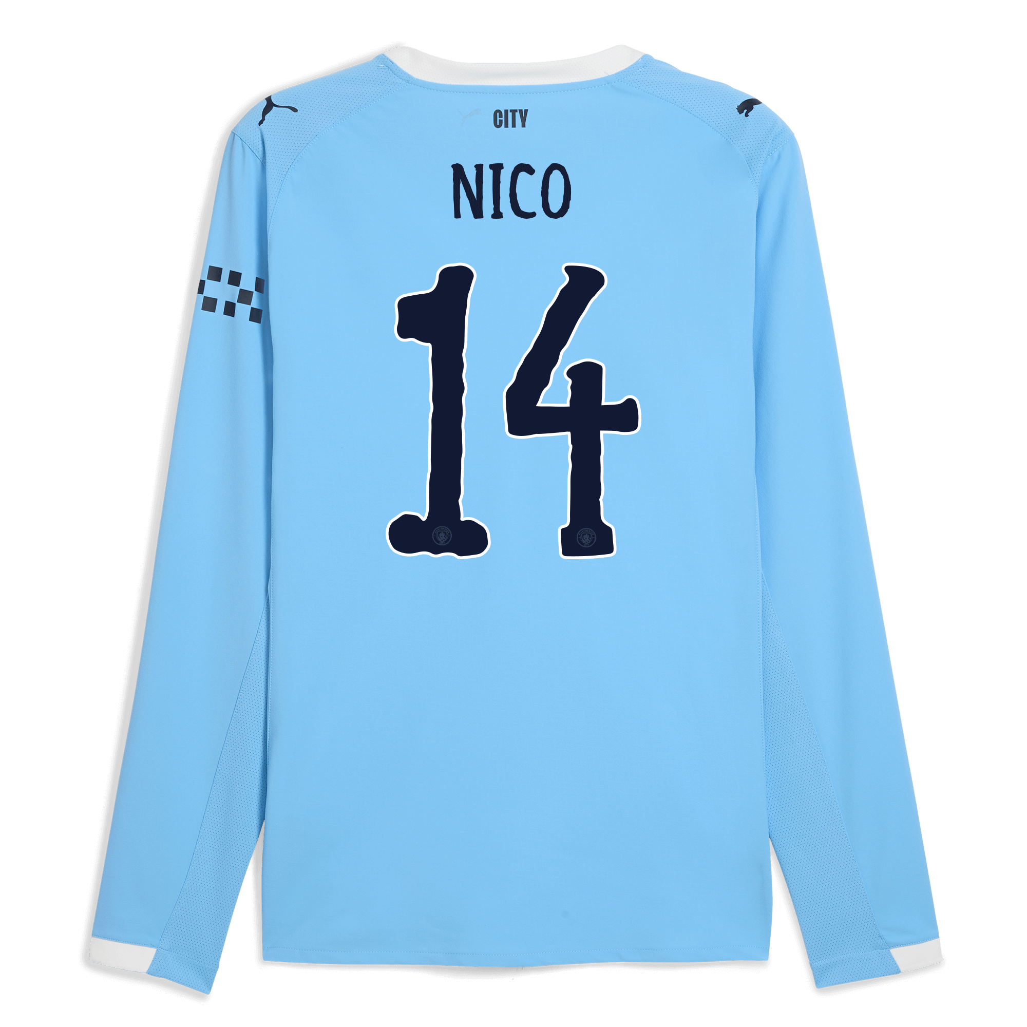 manchester city kidsuper home authentic jersey 202526 long sleeve with nico 14 printing Manchester City Shirts | Official Team Gear