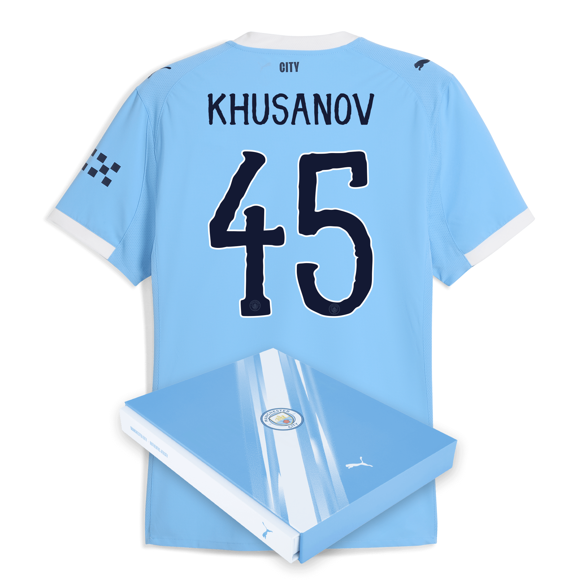 manchester city kidsuper home authentic jersey 202526 with khusanov 45 printing in gift box Manchester City Shirts | Official Team Gear