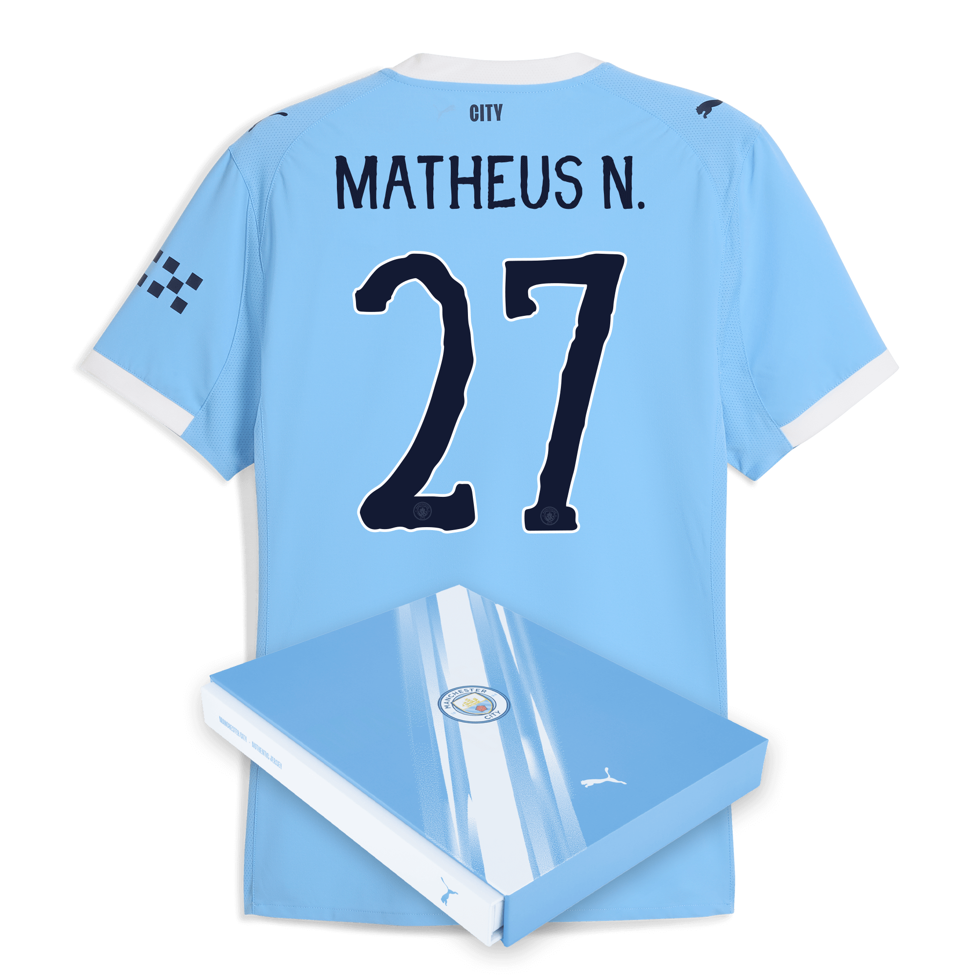 manchester city kidsuper home authentic jersey 202526 with matheus n. 27 printing in gift box Manchester City Shirts | Official Team Gear