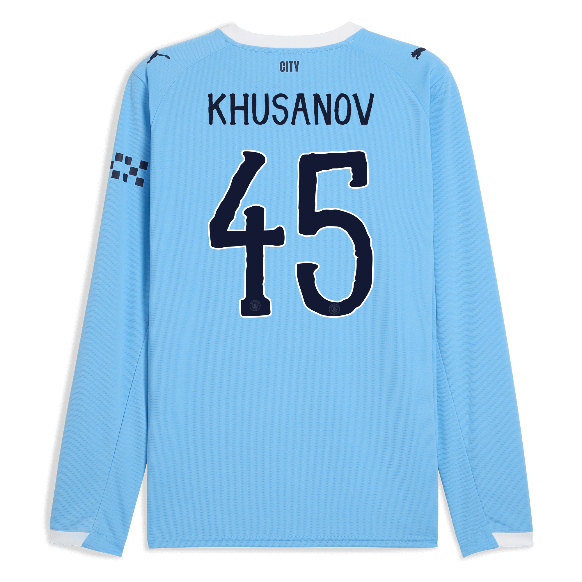 manchester city kidsuper home jersey 202526 long sleeve with khusanov 45 printing Manchester City Shirts | Official Team Gear