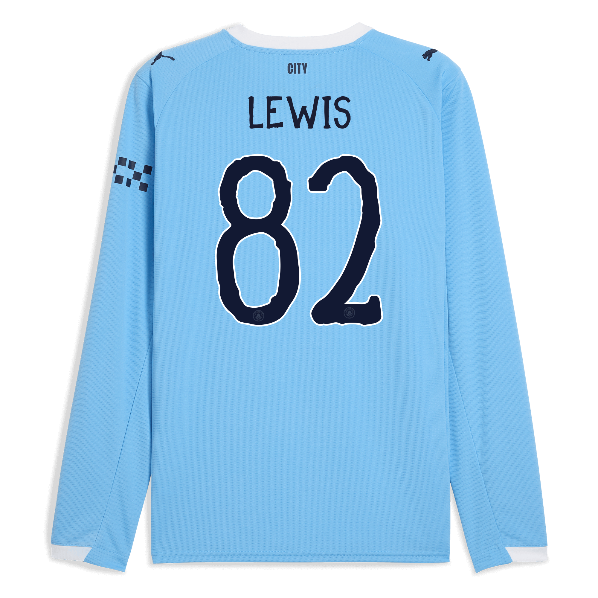 manchester city kidsuper home jersey 202526 long sleeve with lewis 82 printing Manchester City Shirts | Official Team Gear