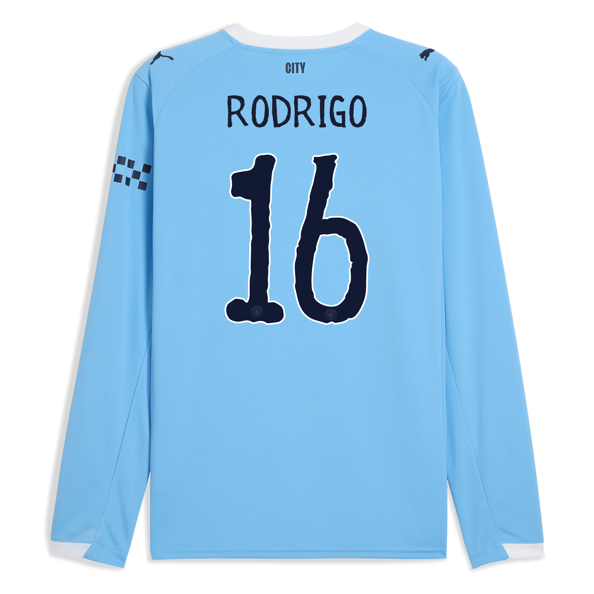 manchester city kidsuper home jersey 202526 long sleeve with rodrigo 16 printing Manchester City Shirts | Official Team Gear