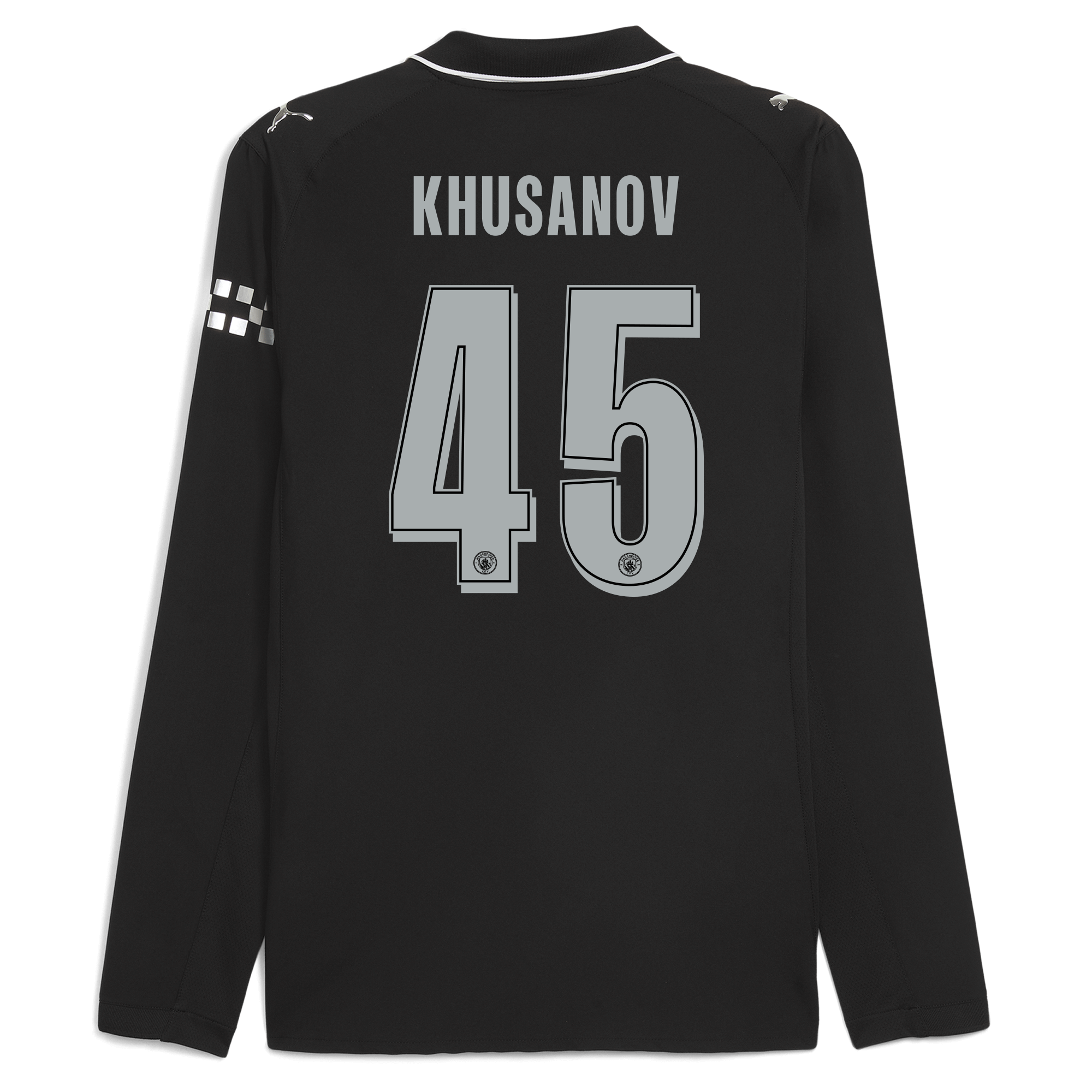 manchester city man city away authentic jersey 202526 long sleeve with khusanov 45 printing Manchester City Shirts | Official Team Gear