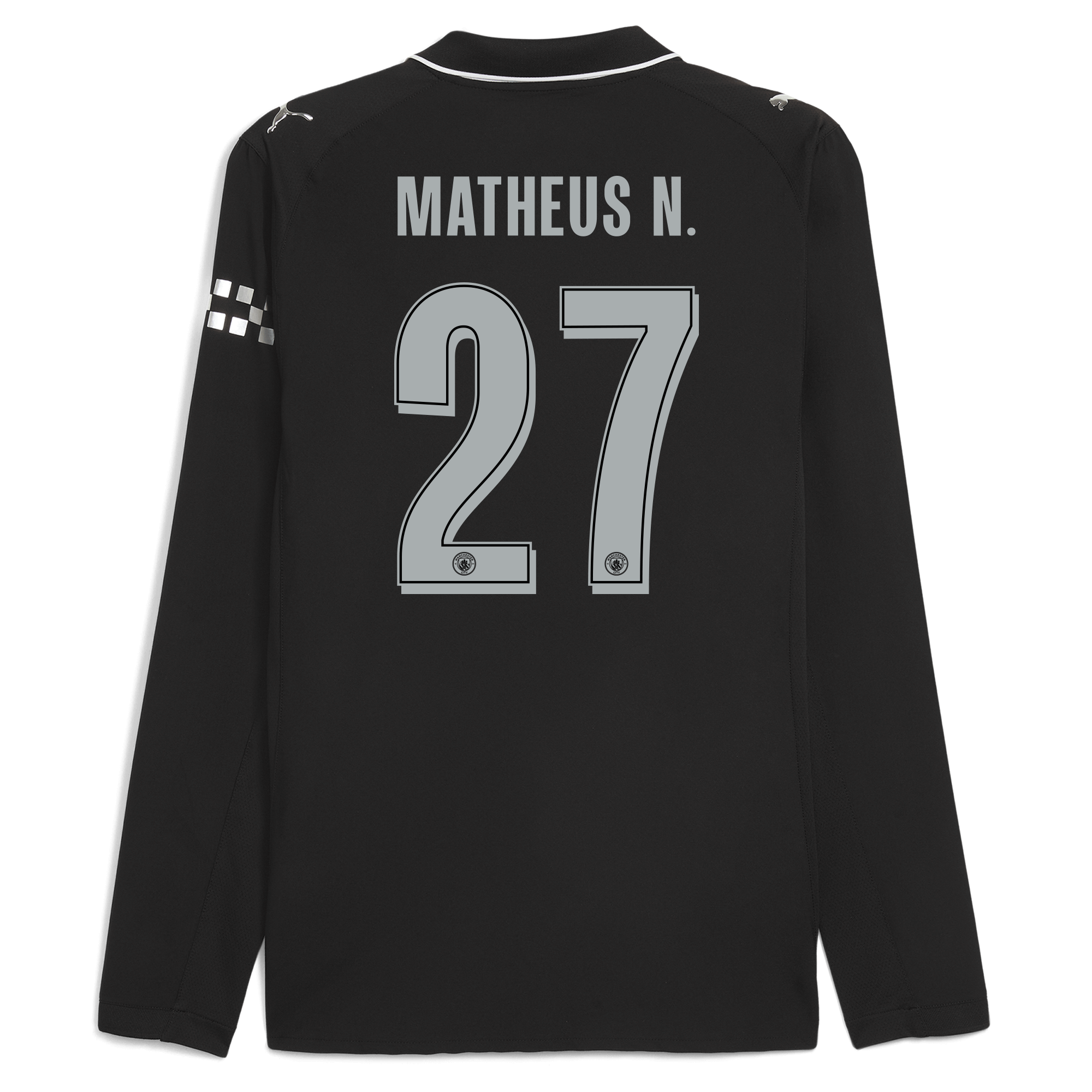 manchester city man city away authentic jersey 202526 long sleeve with matheus n. 27 printing Manchester City Shirts | Official Team Gear