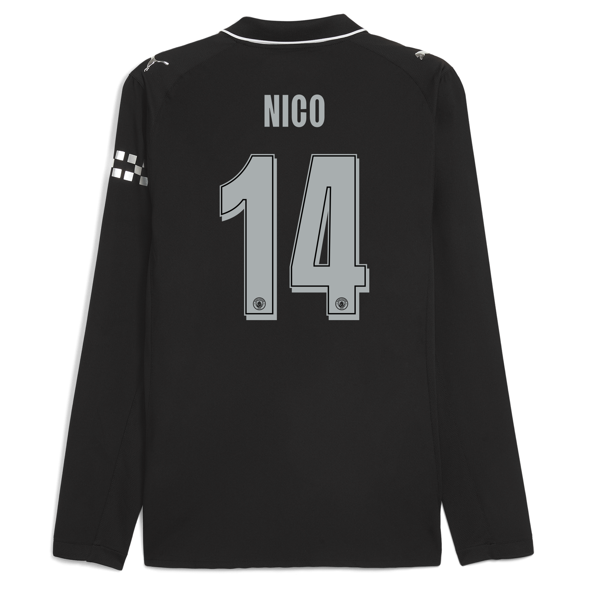 manchester city man city away authentic jersey 202526 long sleeve with nico 14 printing Manchester City Shirts | Official Team Gear