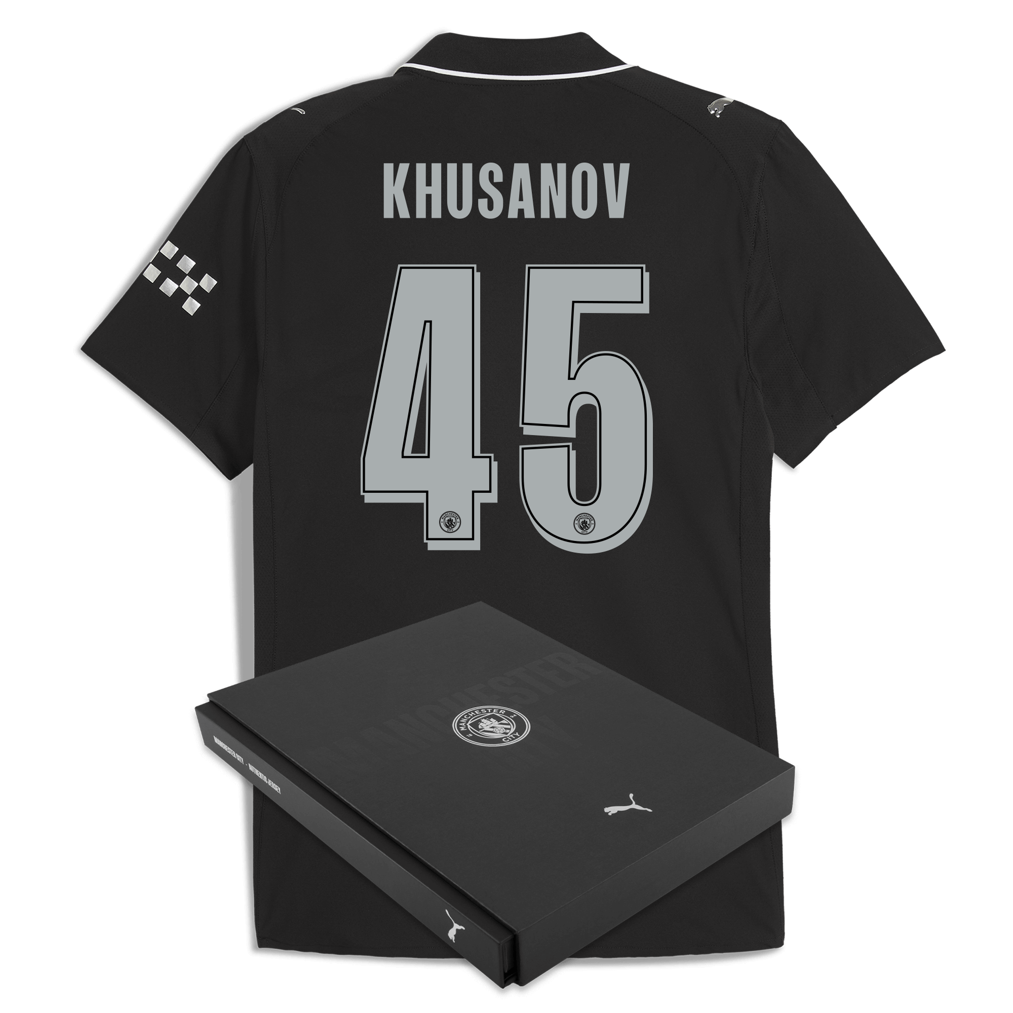 manchester city man city away authentic jersey 202526 with khusanov 45 printing in gift box Manchester City Shirts | Official Team Gear