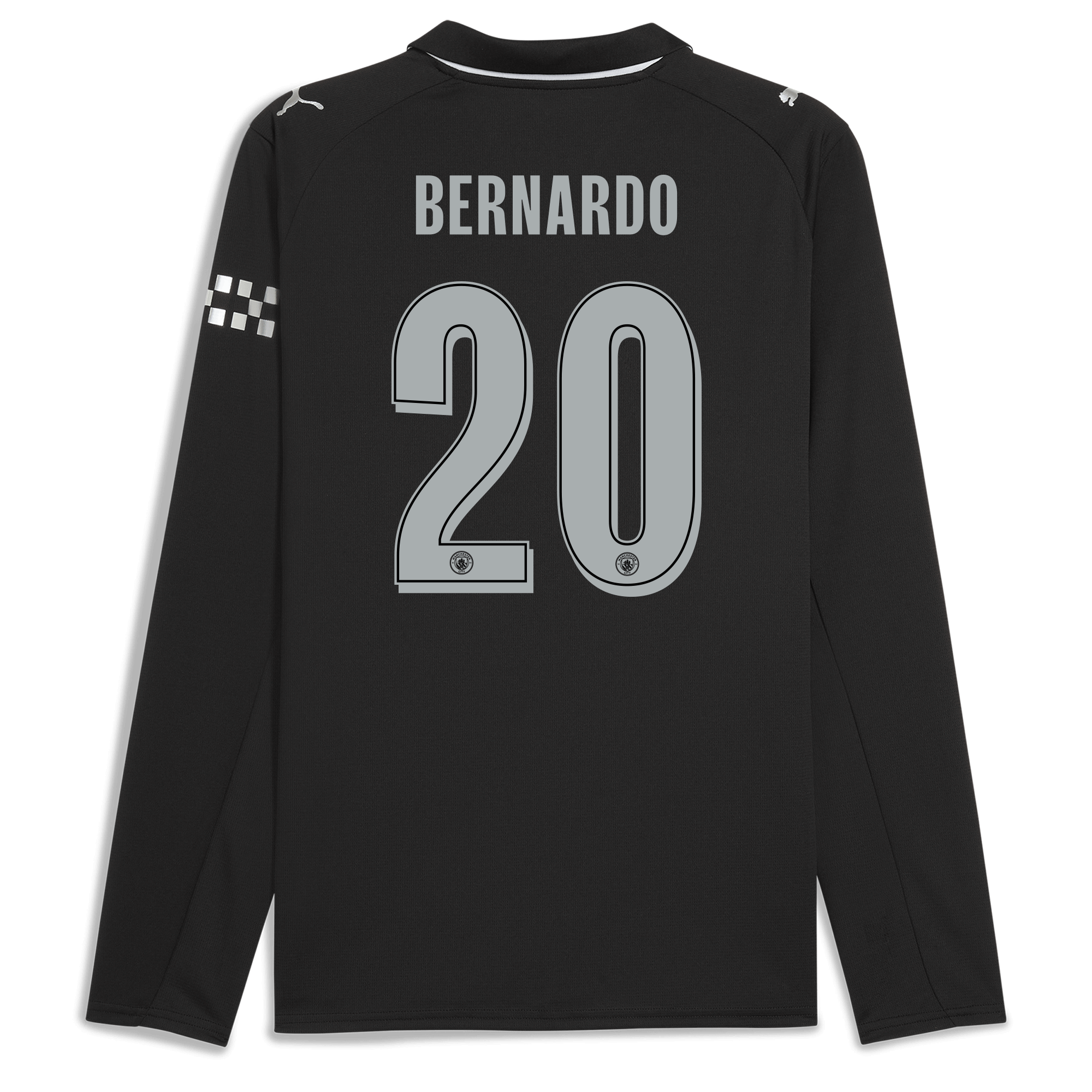 manchester city man city away jersey 202526 long sleeve with bernardo 20 printing Manchester City Shirts | Official Team Gear