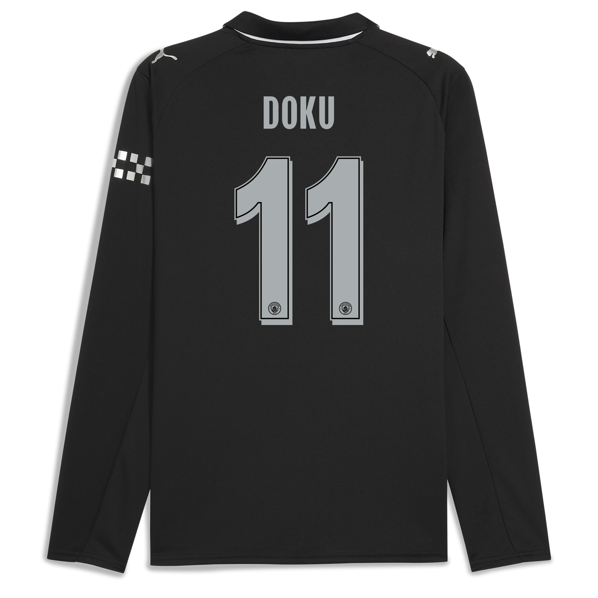 manchester city man city away jersey 202526 long sleeve with doku 11 printing Manchester City Shirts | Official Team Gear