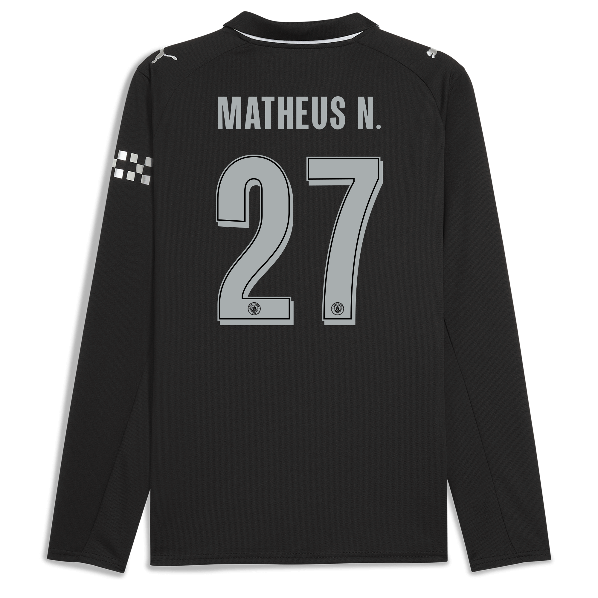 manchester city man city away jersey 202526 long sleeve with matheus n. 27 printing Manchester City Shirts | Official Team Gear